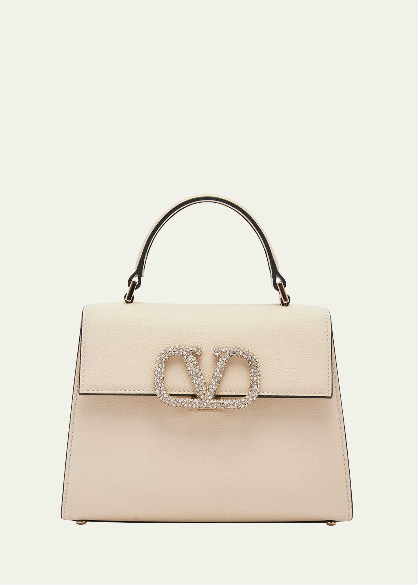 Valentino Garavani Small Vsling Handbag With Jewel Logo Woman Light Ivory Uni In Ia5 Light Ivory C