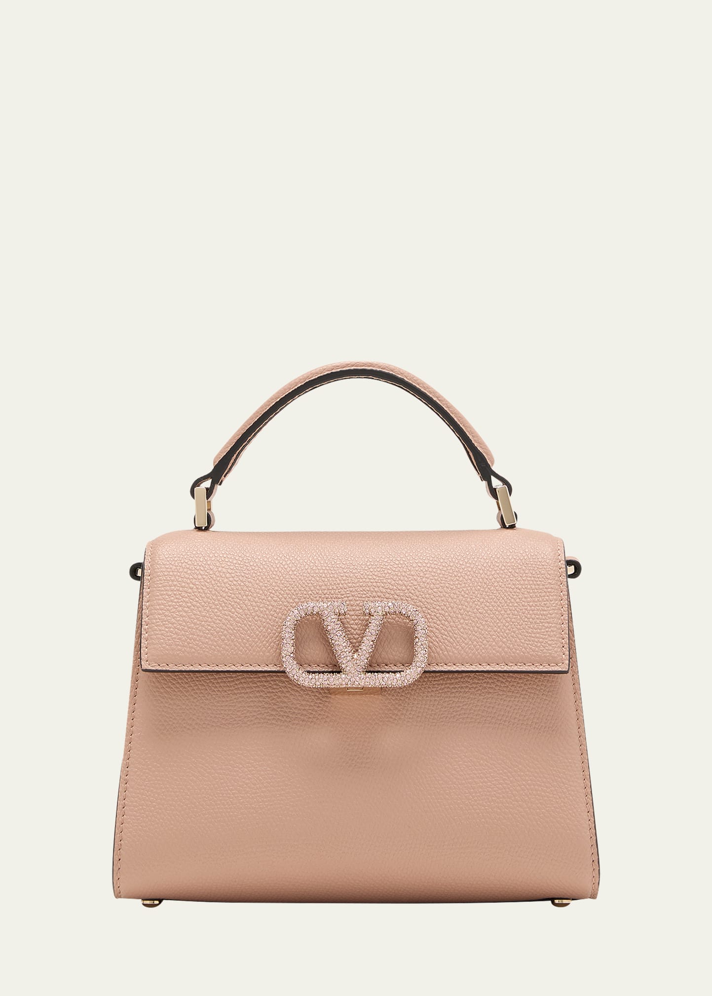 Shop Valentino Vsling Mini Leather Top-handle Bag In Kfj Rose Cannelle