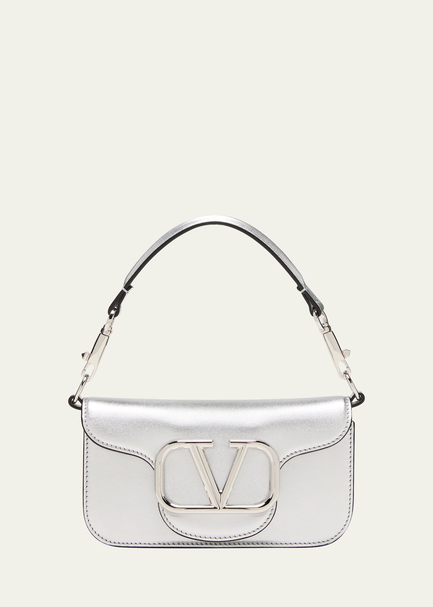 VALENTINO GARAVANI LOCO SMALL VLOG METALLIC SHOULDER BAG