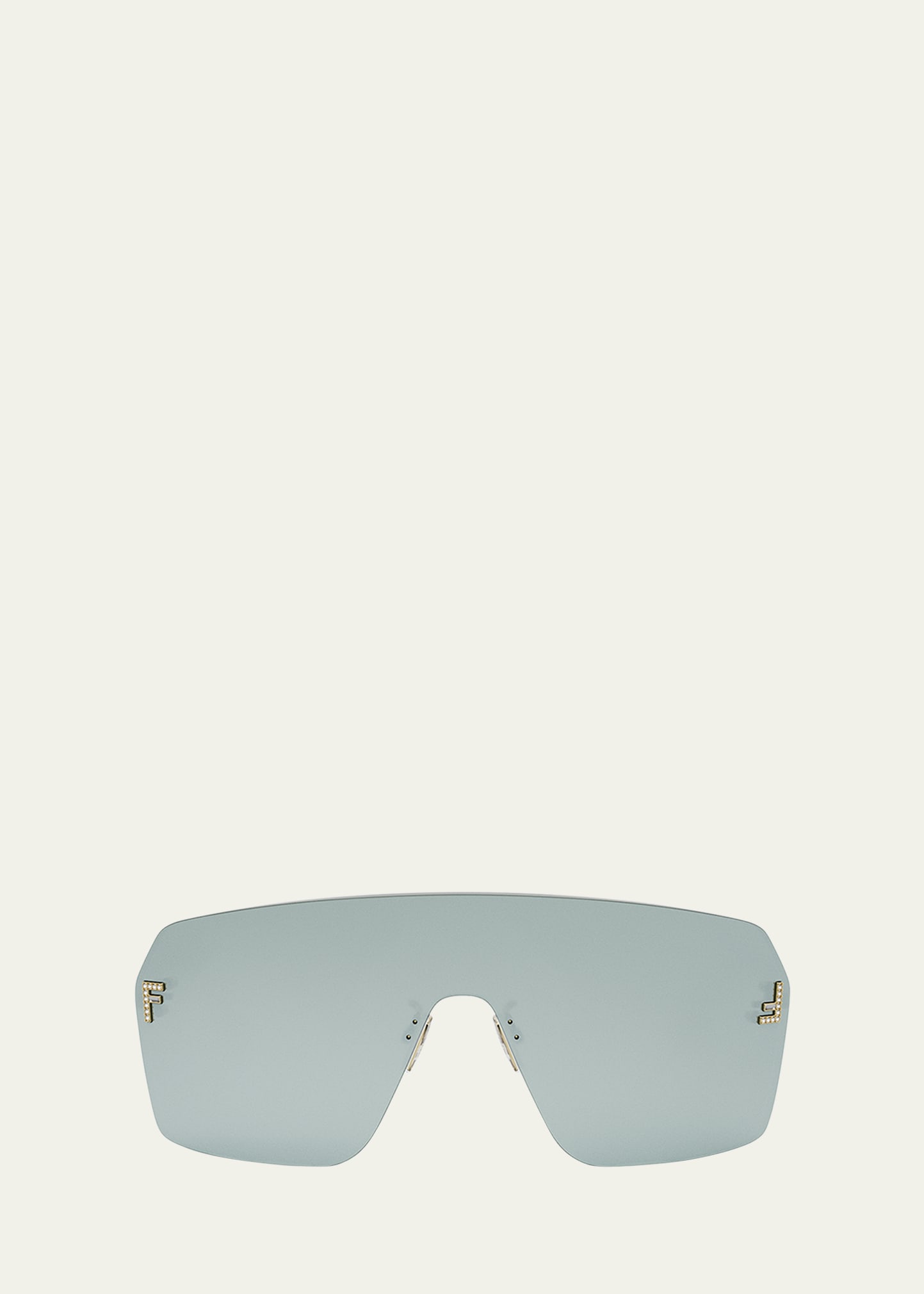 Fendi Men's  Roma 53mm Rimless Rectangular Sunglasses In Shiny Endura Gold
