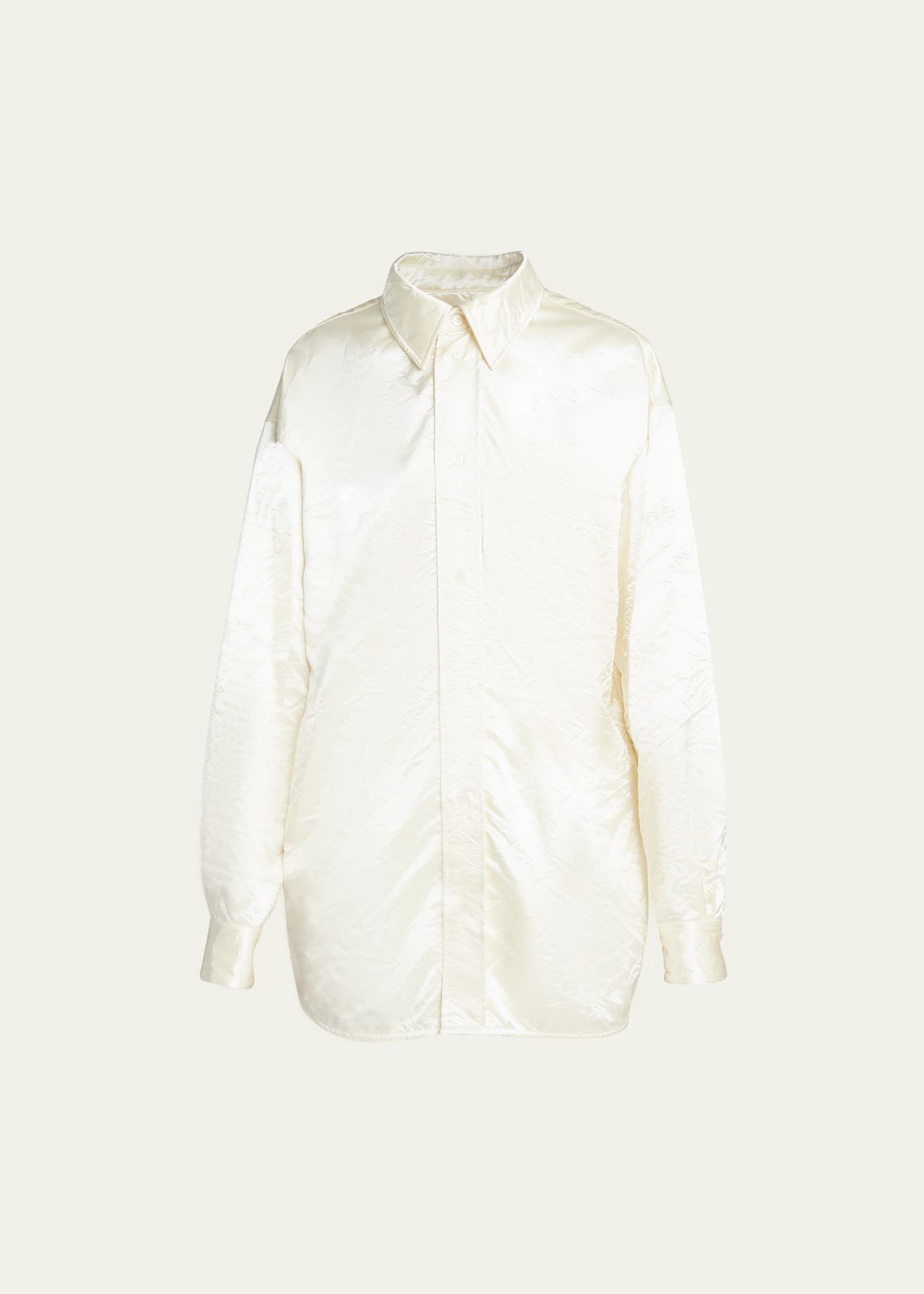 Meryll Rogge Classic Button Down Shirt In Creased Satin But