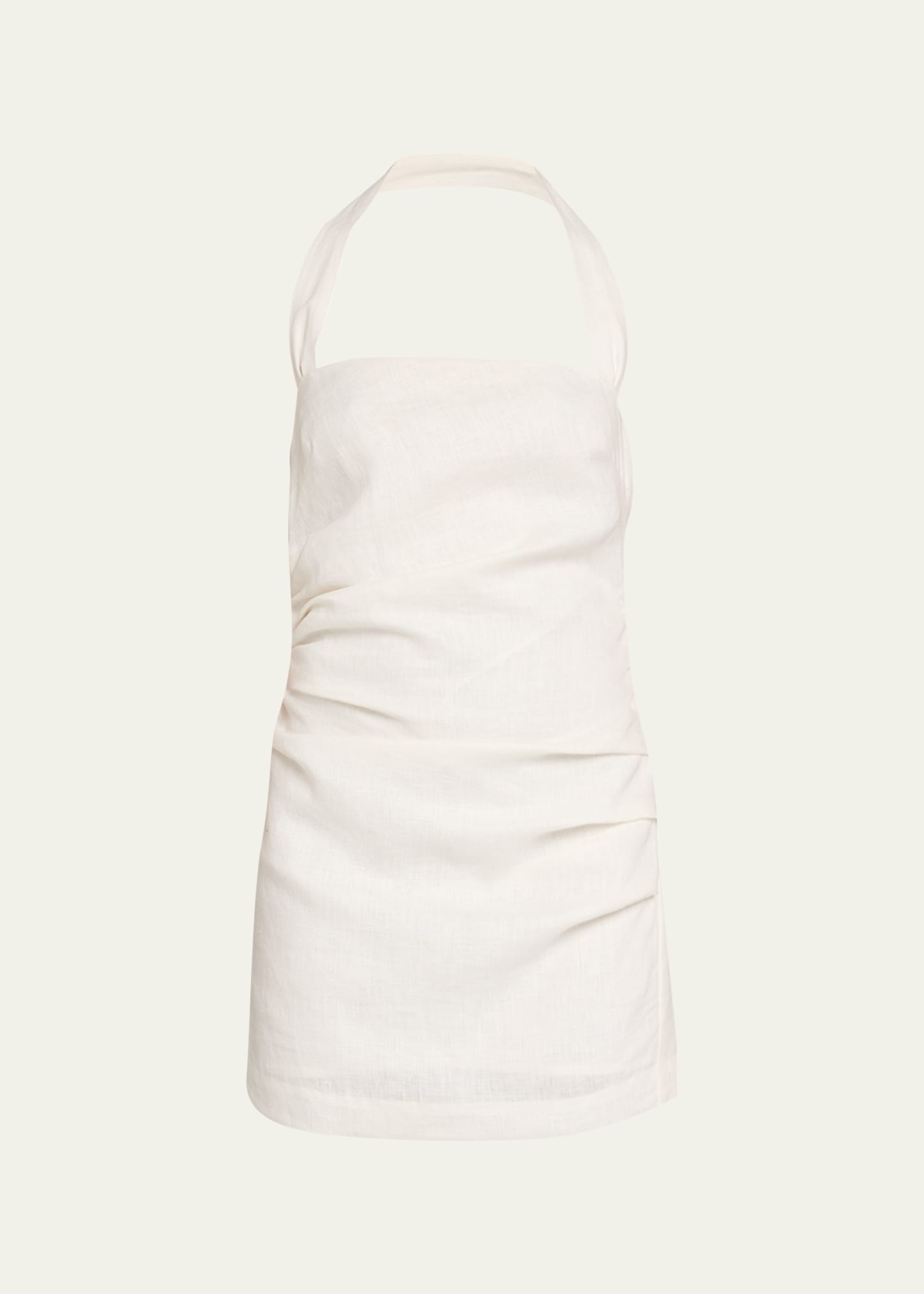 Shop Sir Noemi Gathered Halter Mini Dress In Ivory