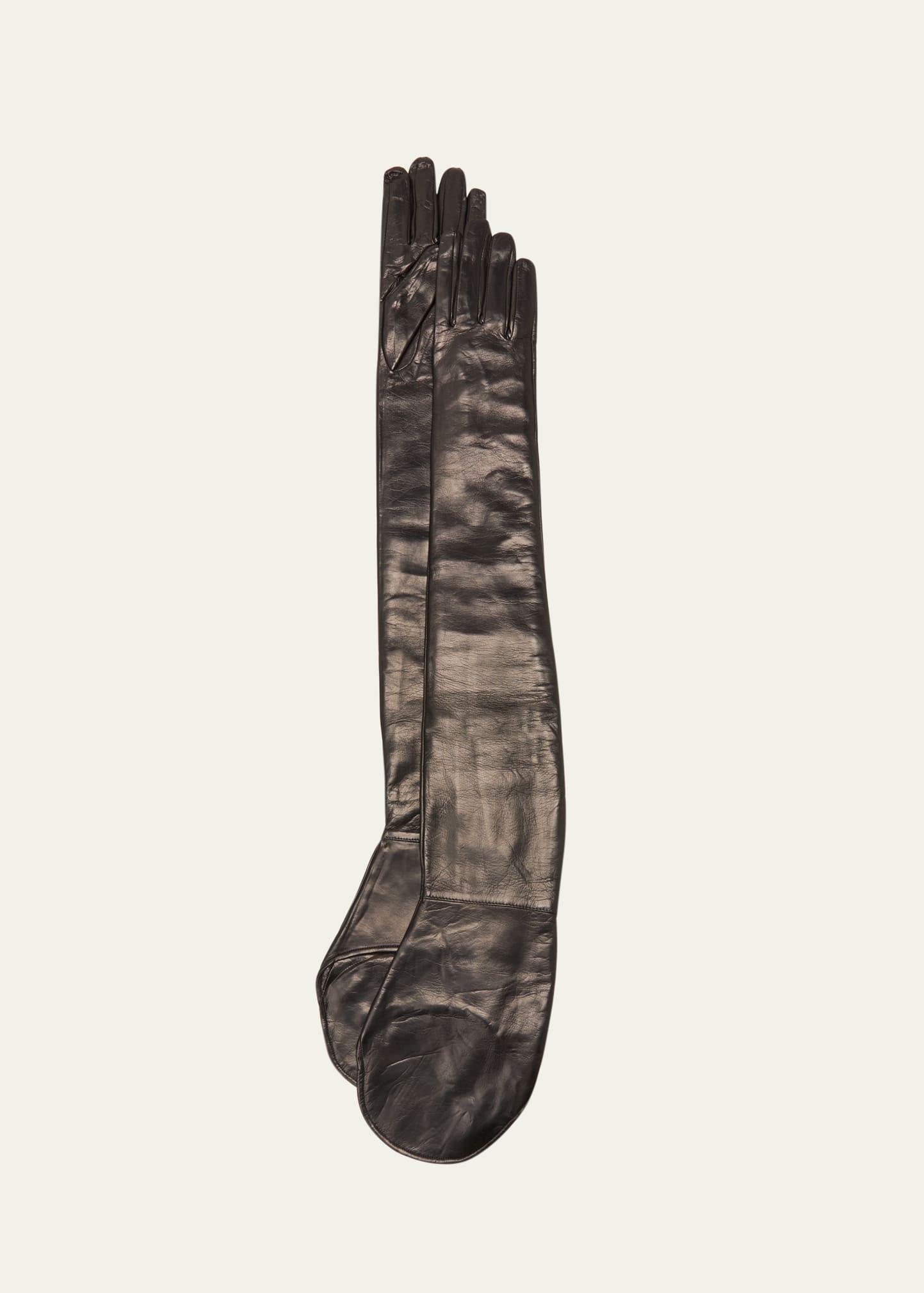 Jil Sander Patent Leather Shoulder Gloves In 001 Black