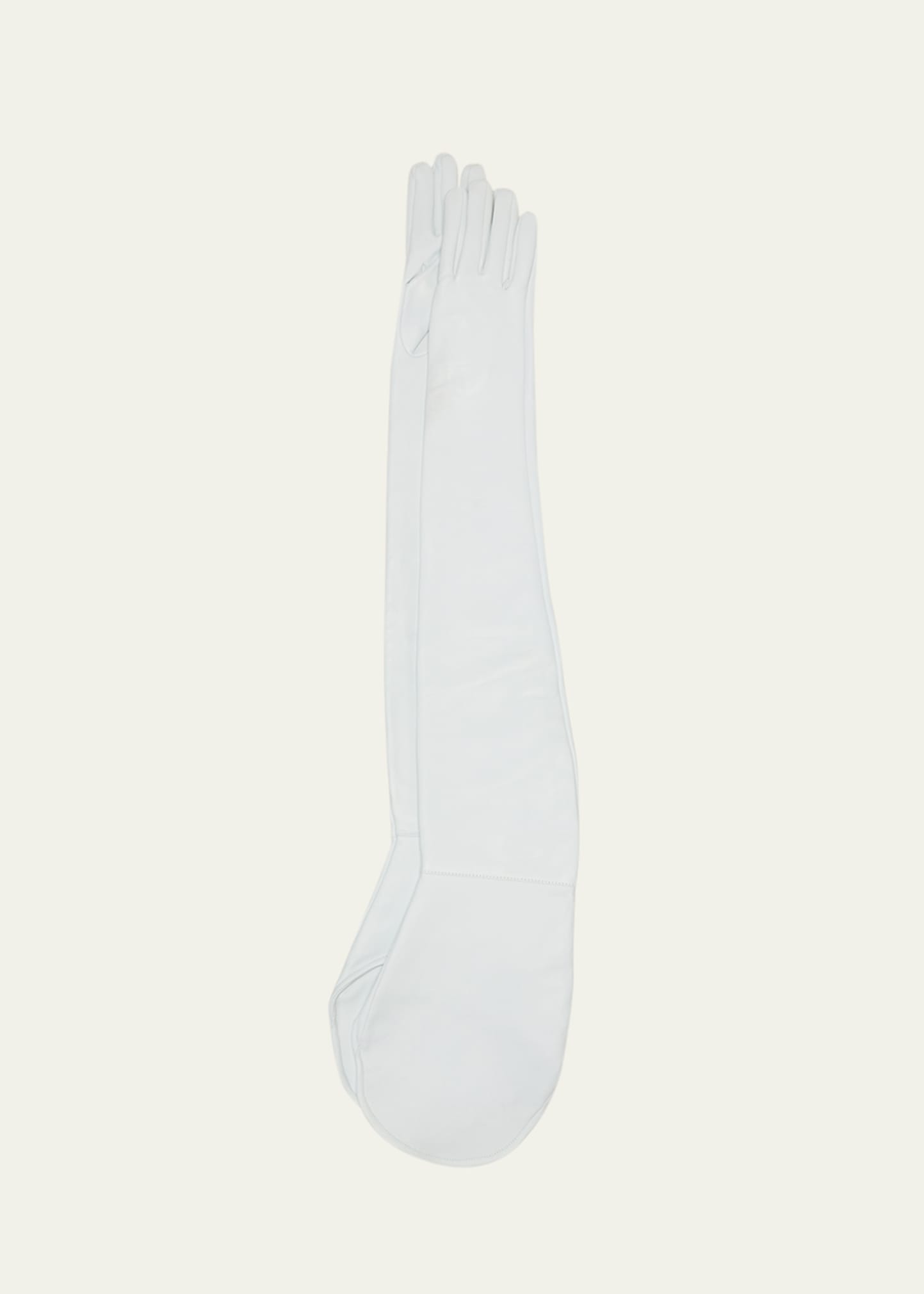 Shop Jil Sander Patent Leather Shoulder Gloves In 102 Porcelain