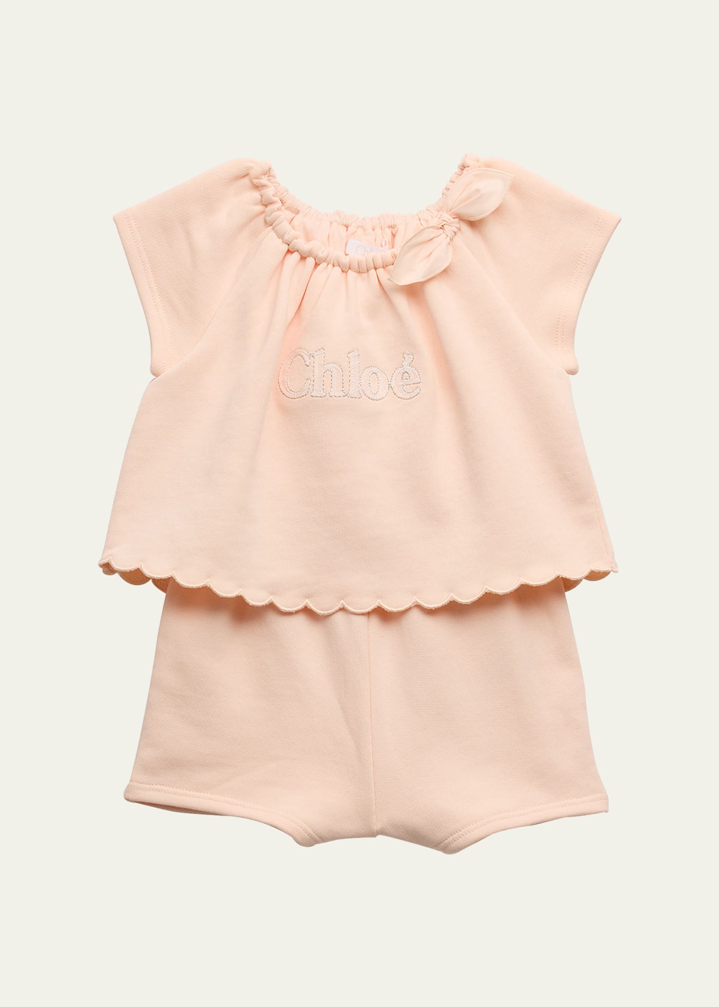 Shop Chloé All In One Short Overalls In Pale Pink