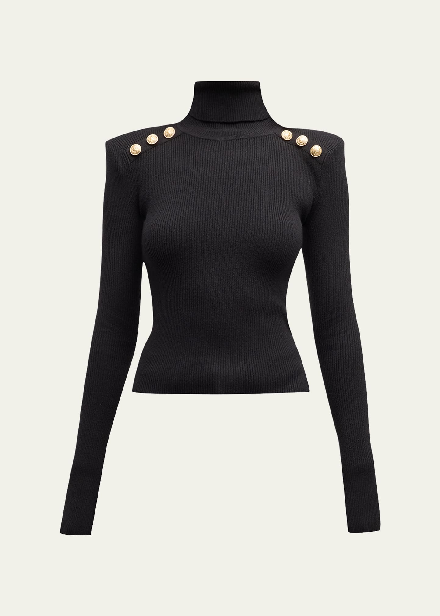 L'agence Reeves Ribbed Button-detail Turtleneck In Black