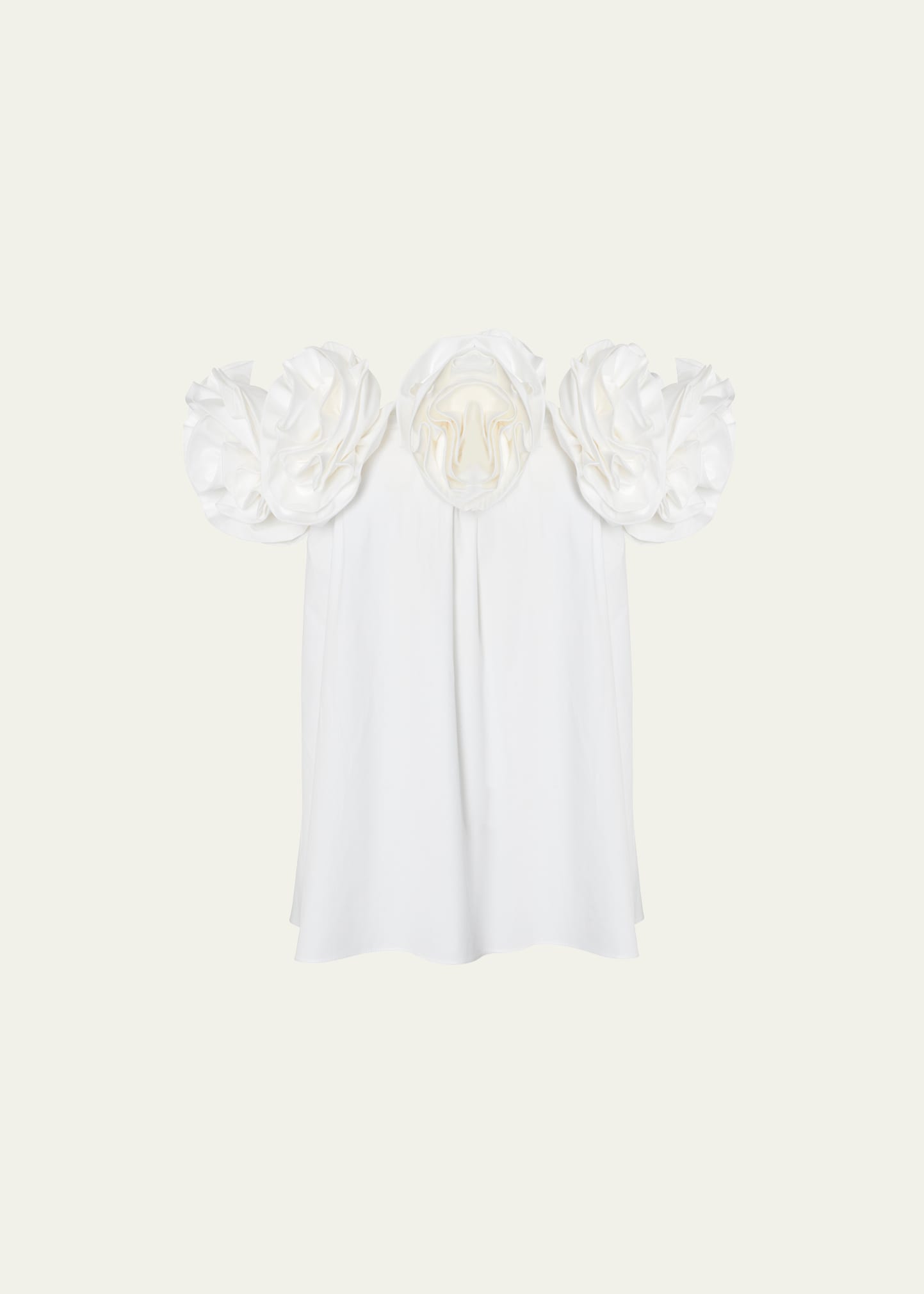 Shop Carolina Herrera Rosette Off-shoulder Top In White
