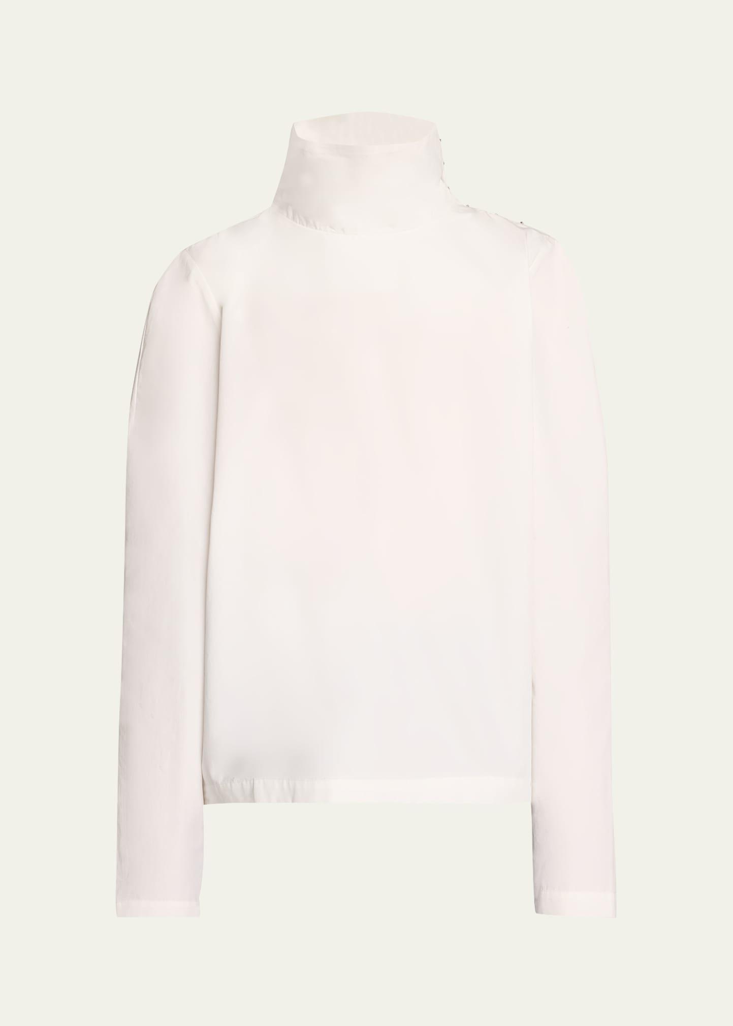 Bianca Saunders Men's Poplin Mock-neck Shirt In White