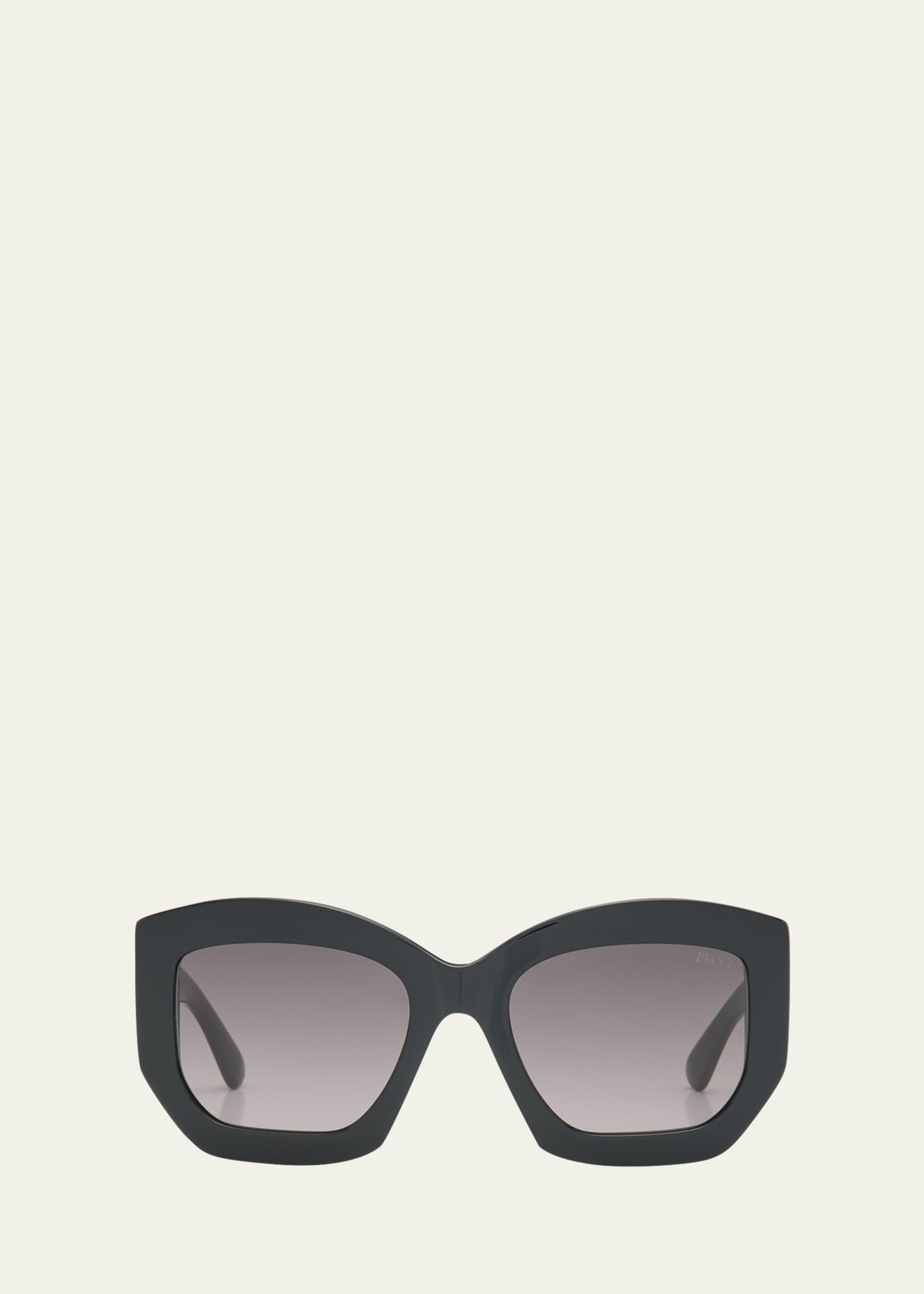 Oversized Logo Acetate & Metal Sunglasses