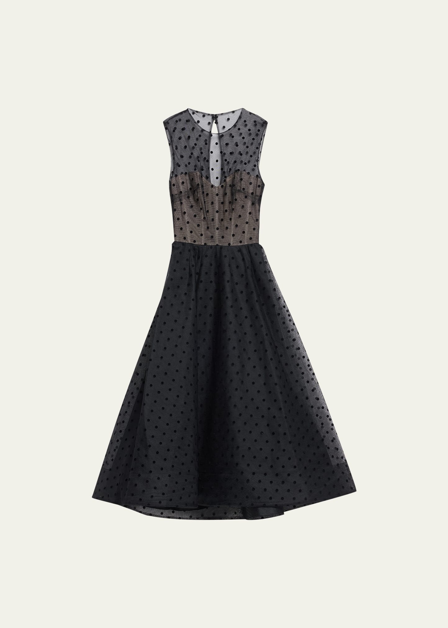 Dotted tulle midi dress