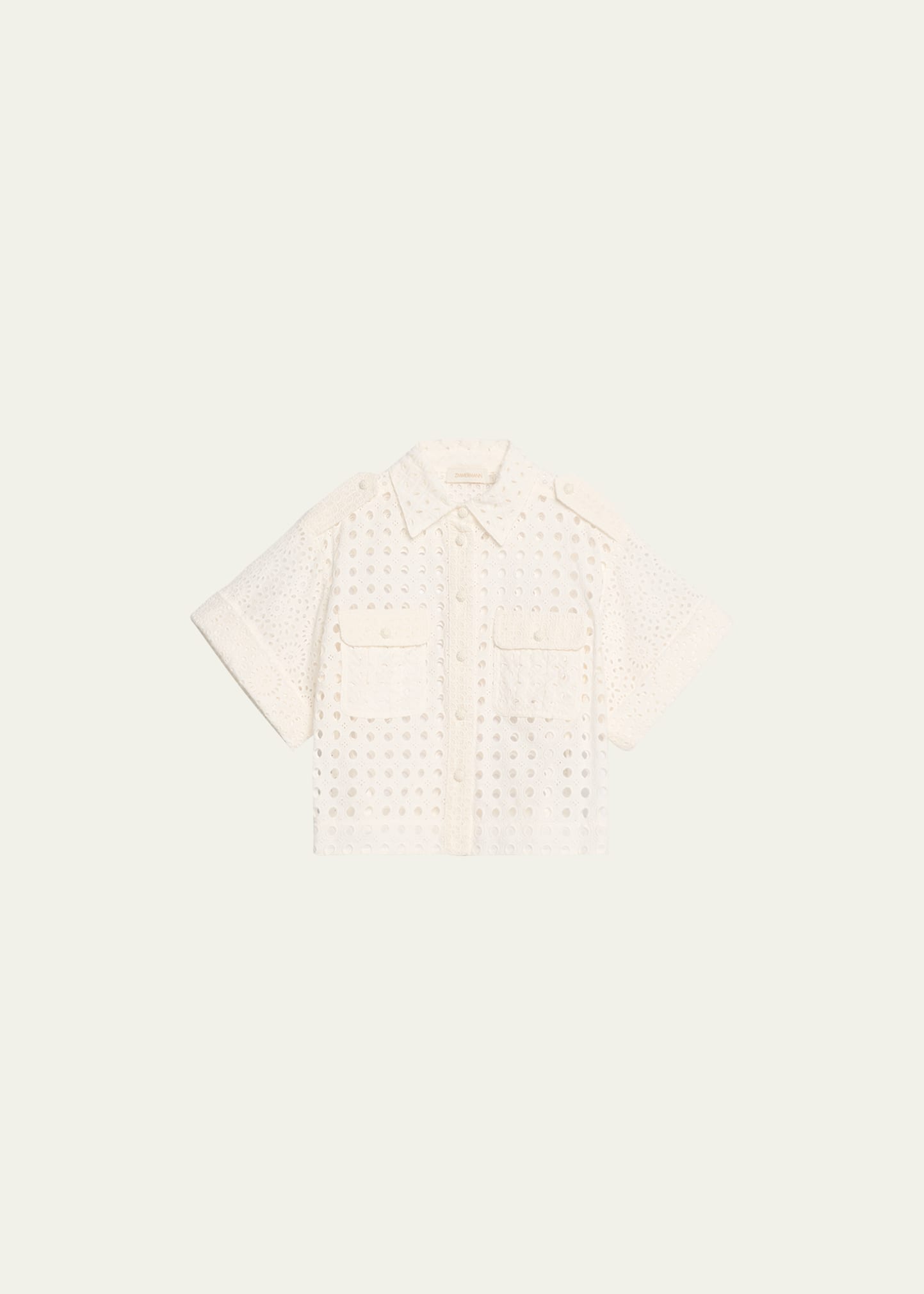 Zimmermann Matchmaker Broderie Anglaise Shirt In Ivory