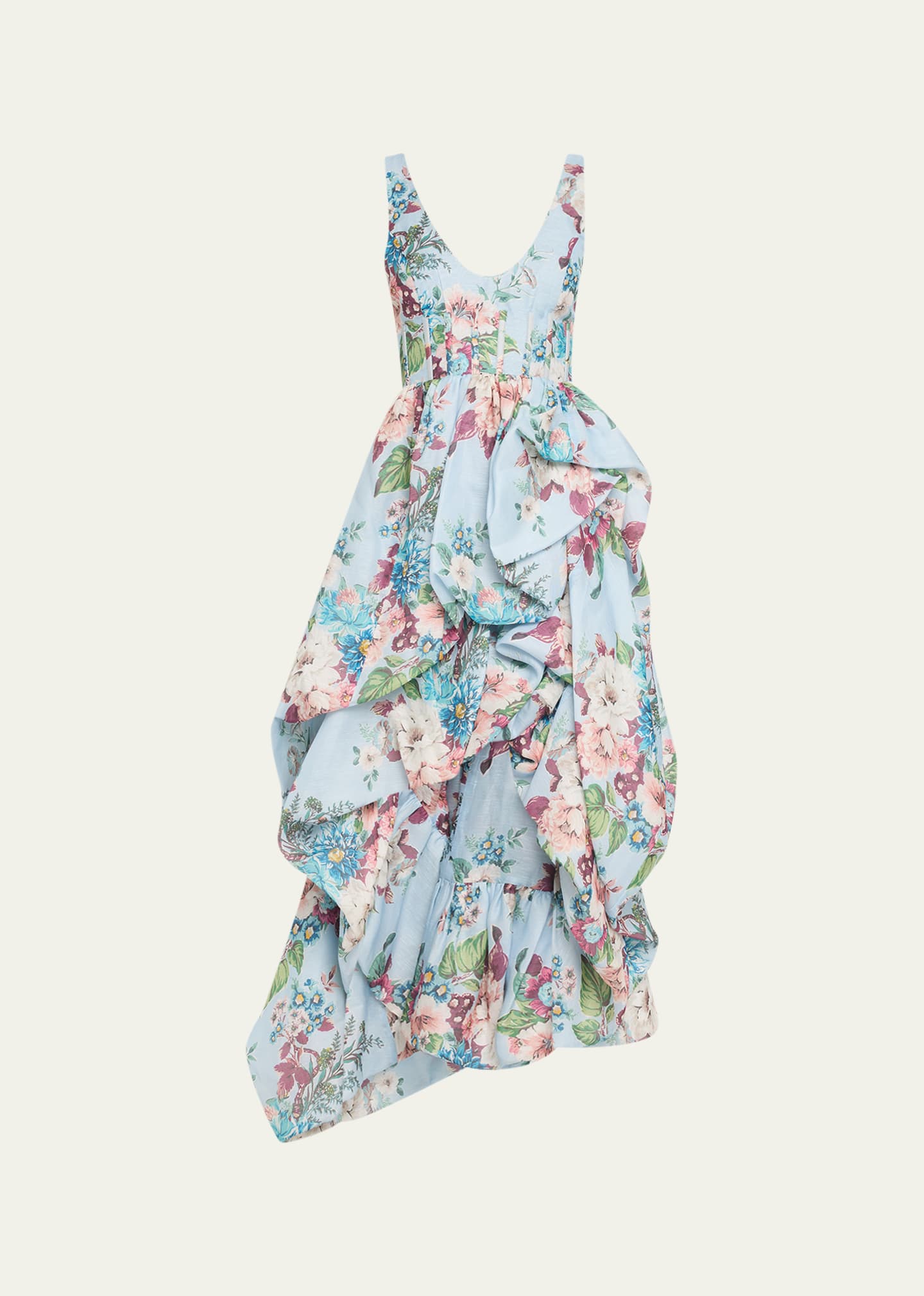 Zimmermann Matchmaker floral linen and silk midi dress | Smart Closet