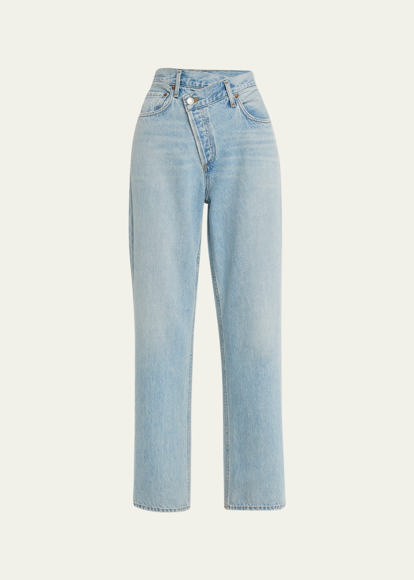 Shop Agolde Crisscross Relaxed Straight-leg Jeans In Wired