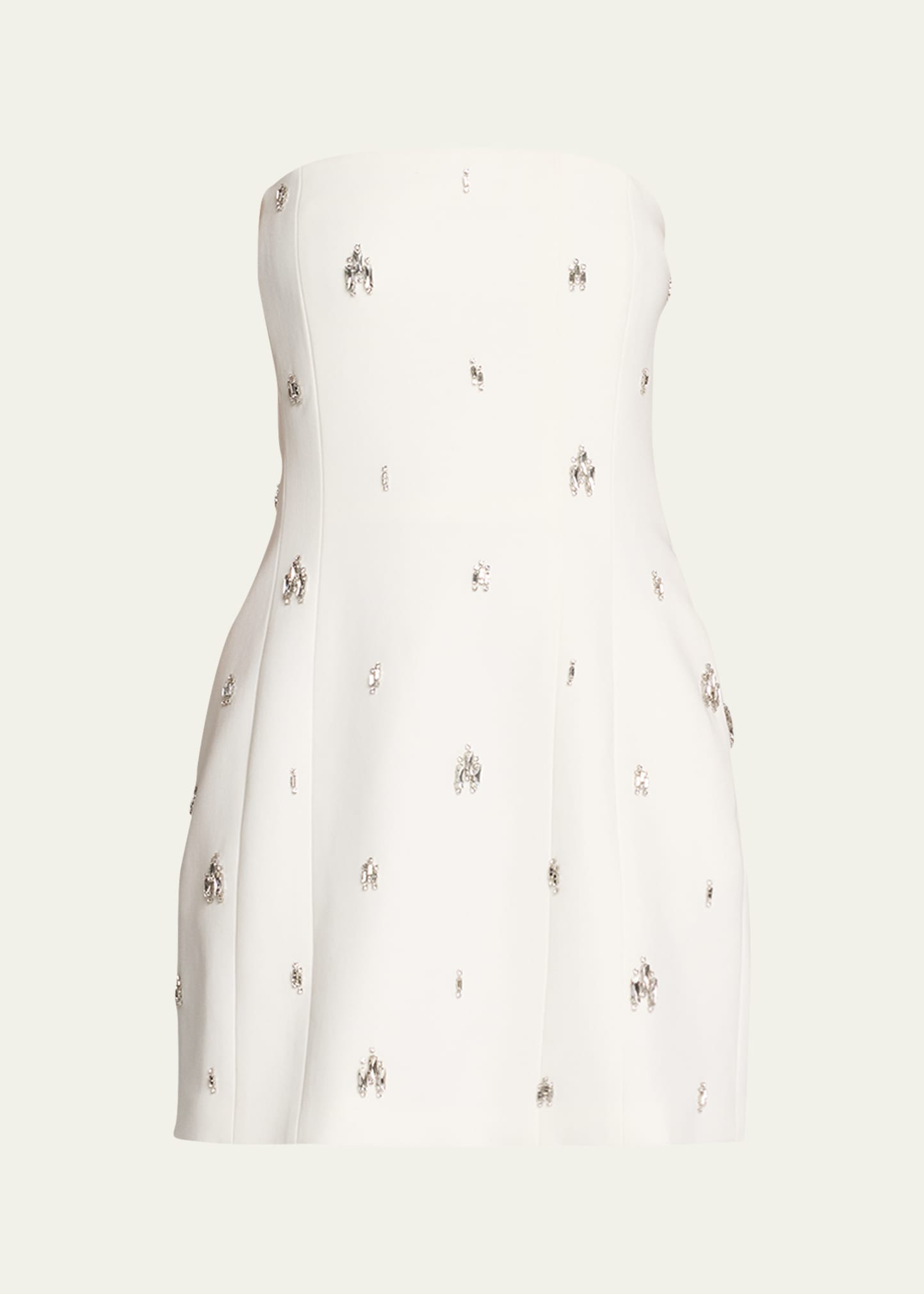 Shop A.l.c Elsie Strapless Jewel-embellished Mini Dress In White