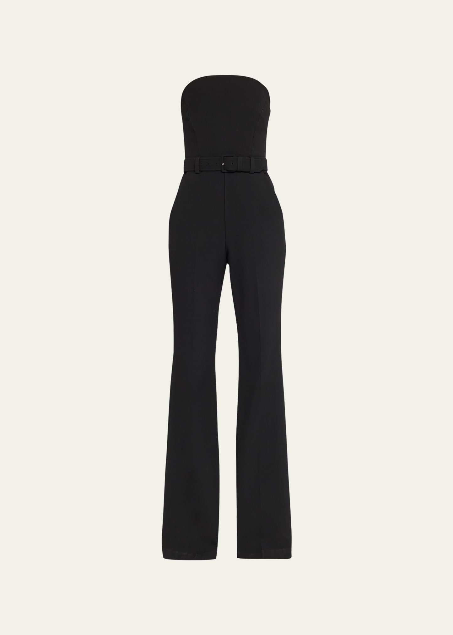 A.l.c Kate Strapless Straight-leg Jumpsuit In Black