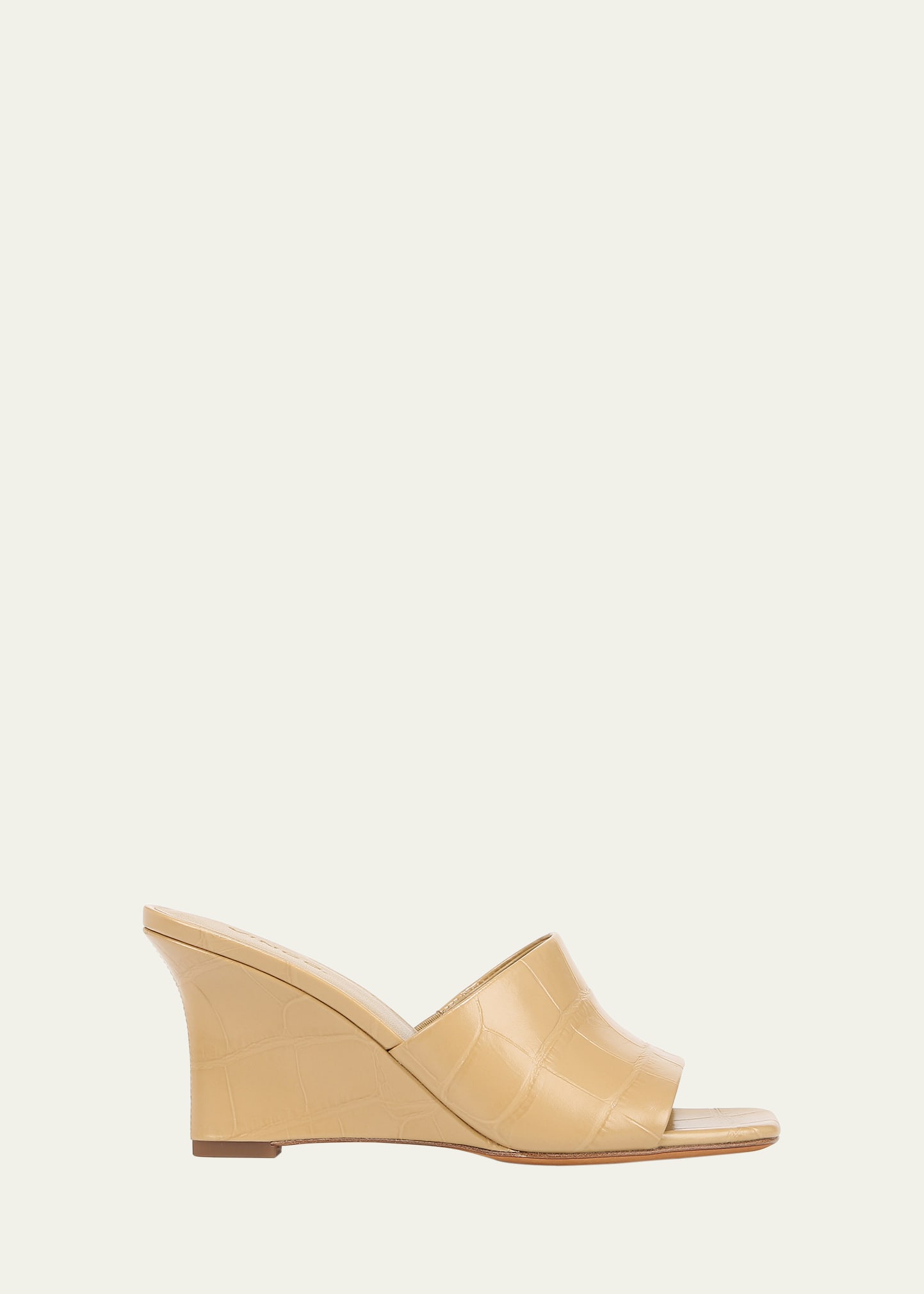 Pia Leather Wedge Slide Sandals