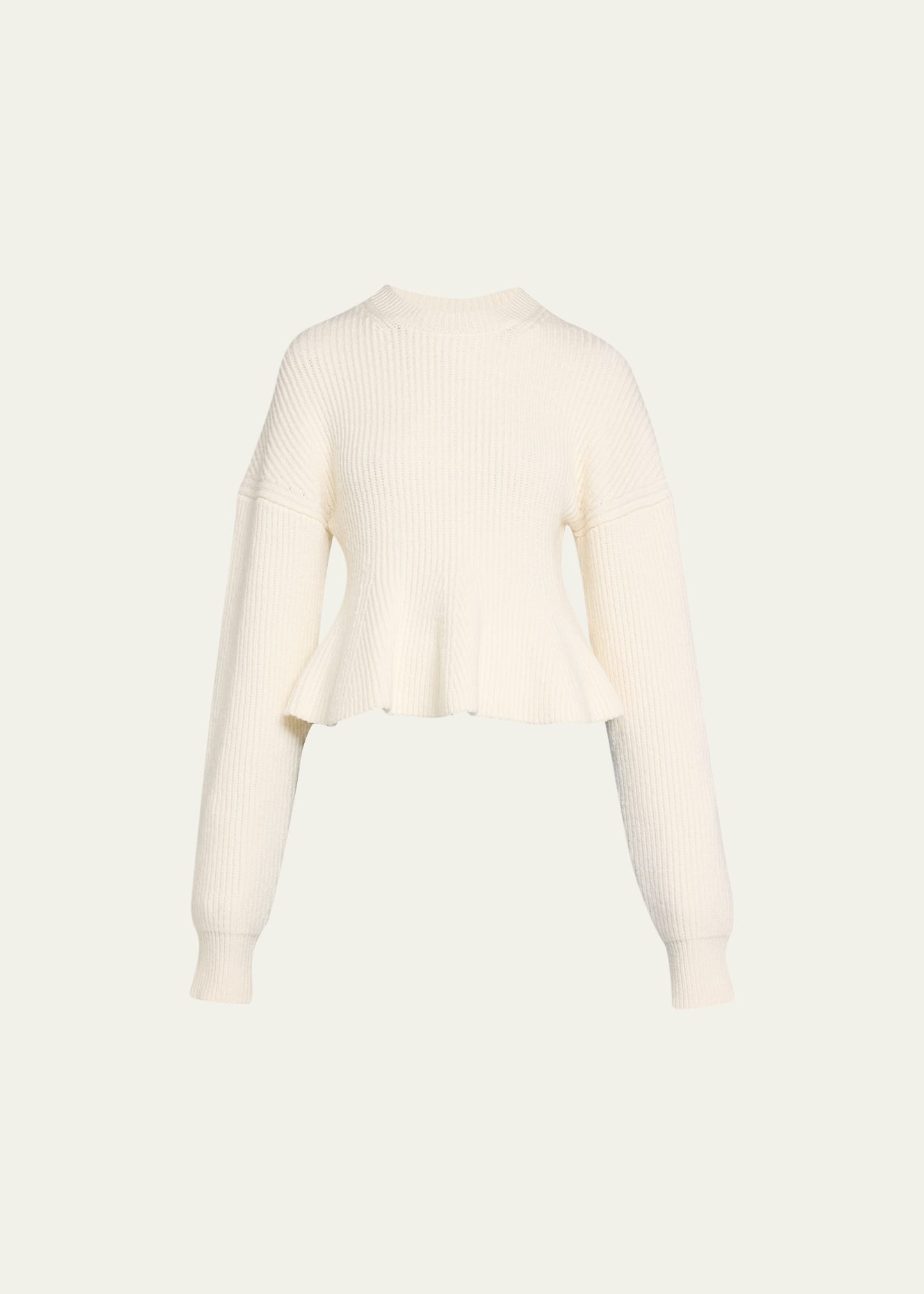 A.l.c Eliza Crewneck Peplum Sweater In Buttercrea