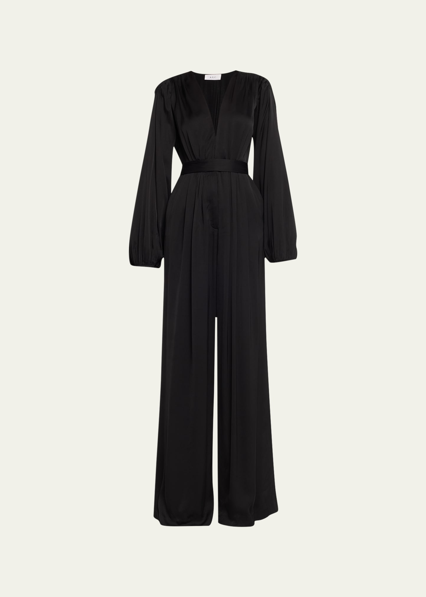 Shop A.l.c Imogen Belted Wide-leg Jumpsuit In Black