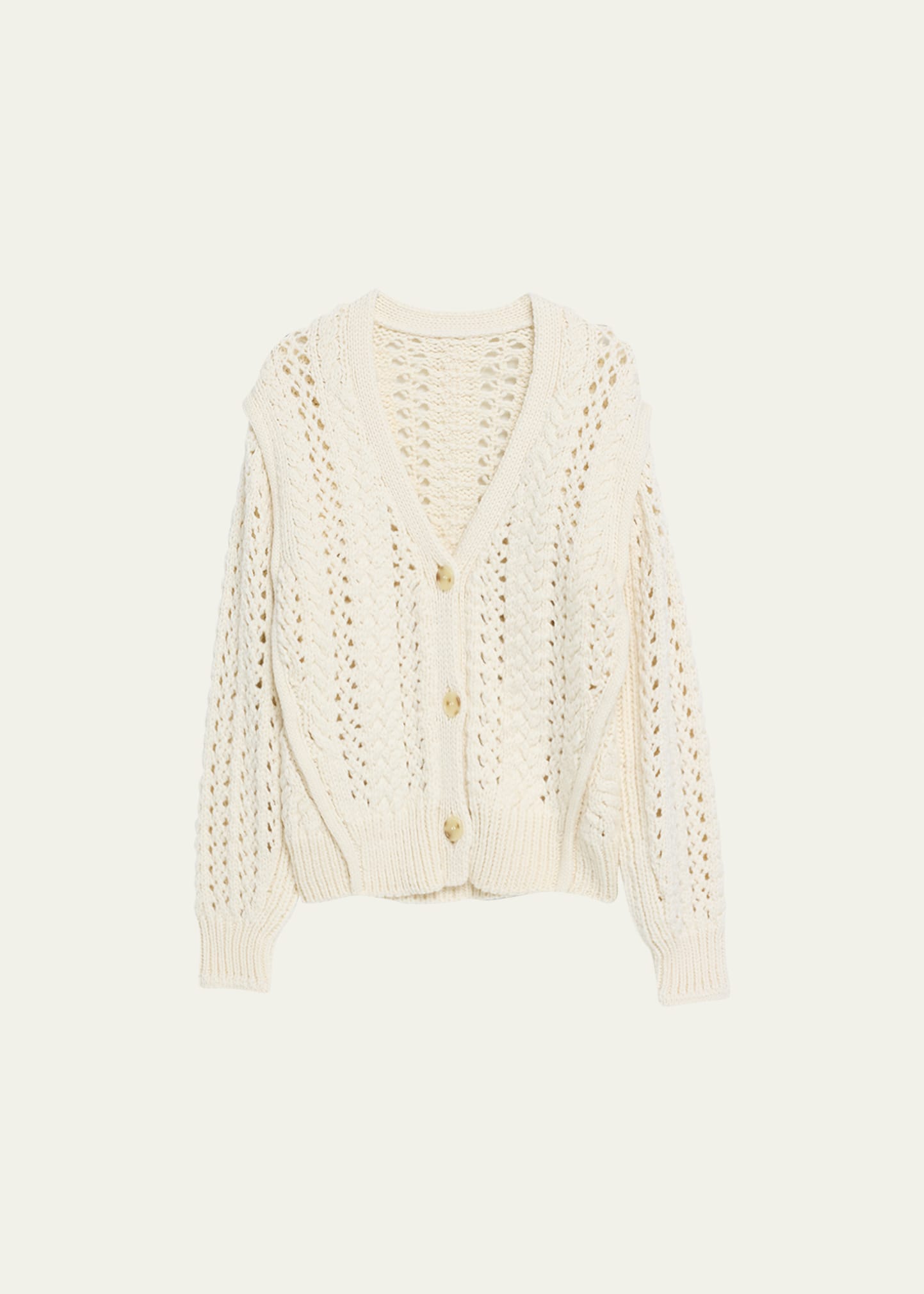 Shop A.l.c Chandler Open-knit Cardigan In Off White