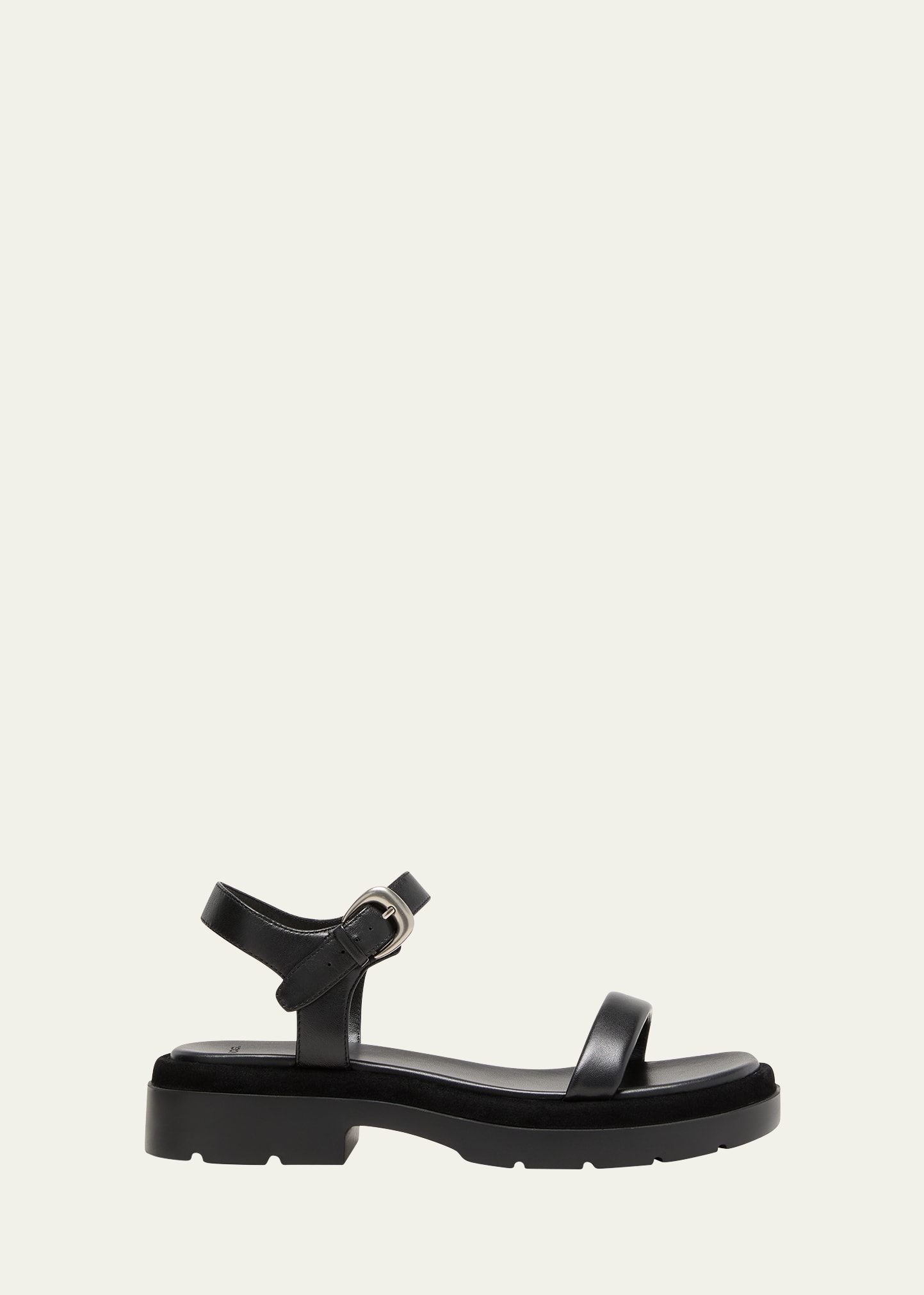 Vince Heloise Leather Easy Comfort Sandals In Milk