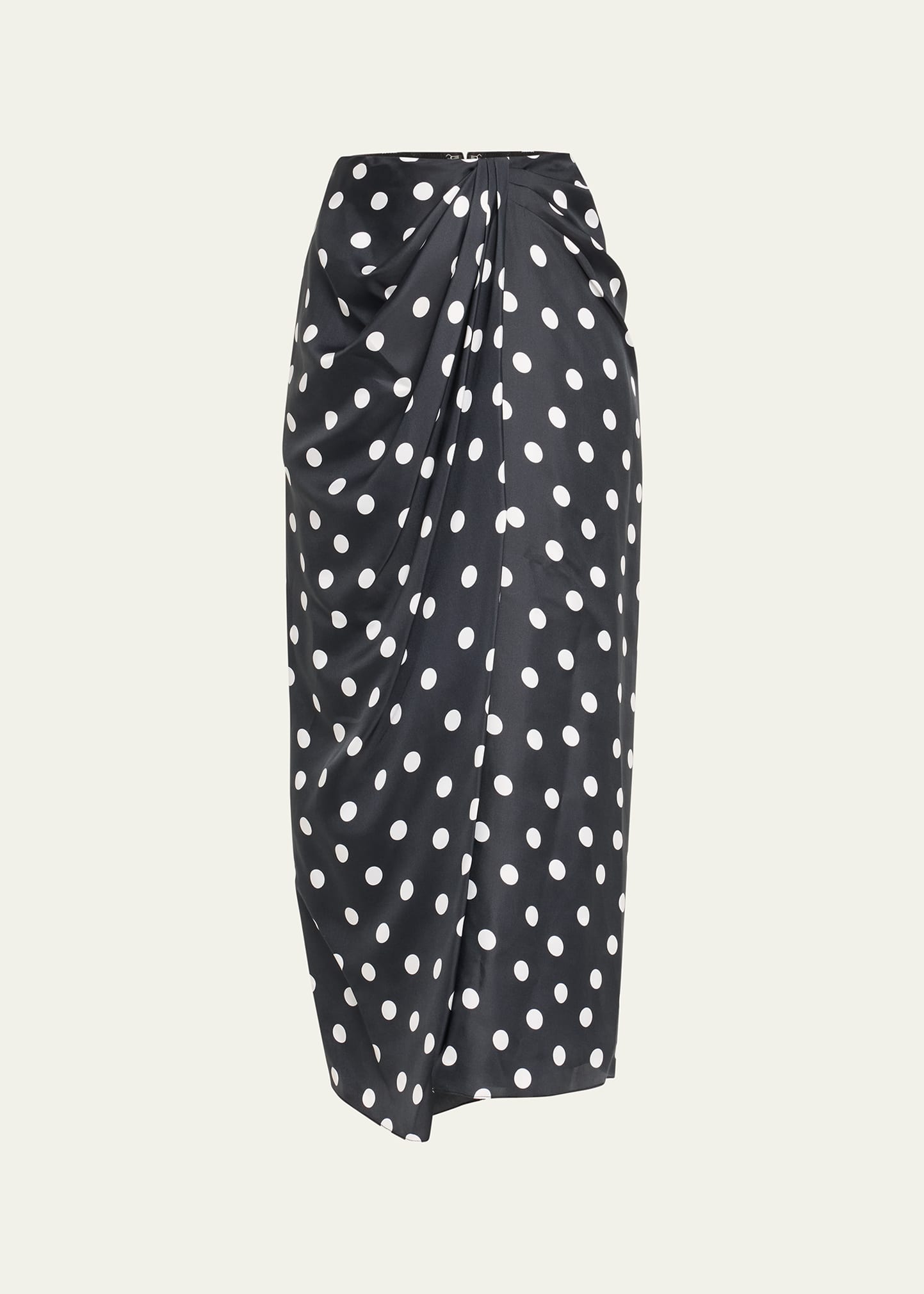 Shop Carolina Herrera Polka Dot Sarong Wrap Skirt In Black Multi