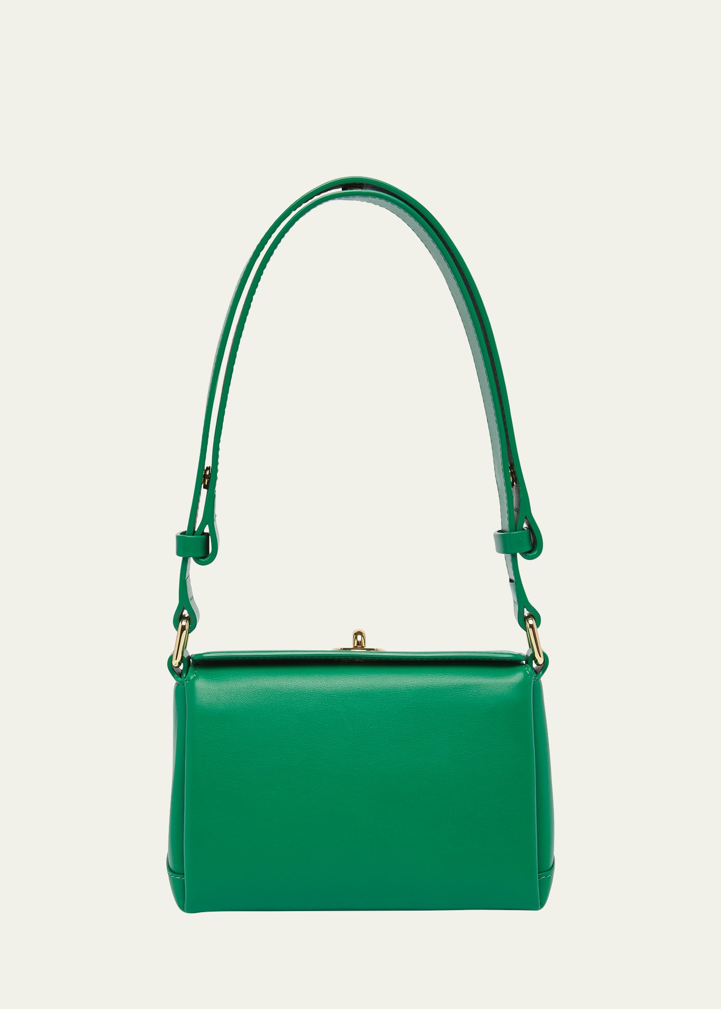 Shop Plan C Mini Turn-lock Leather Shoulder Bag In 00v50 Emerald