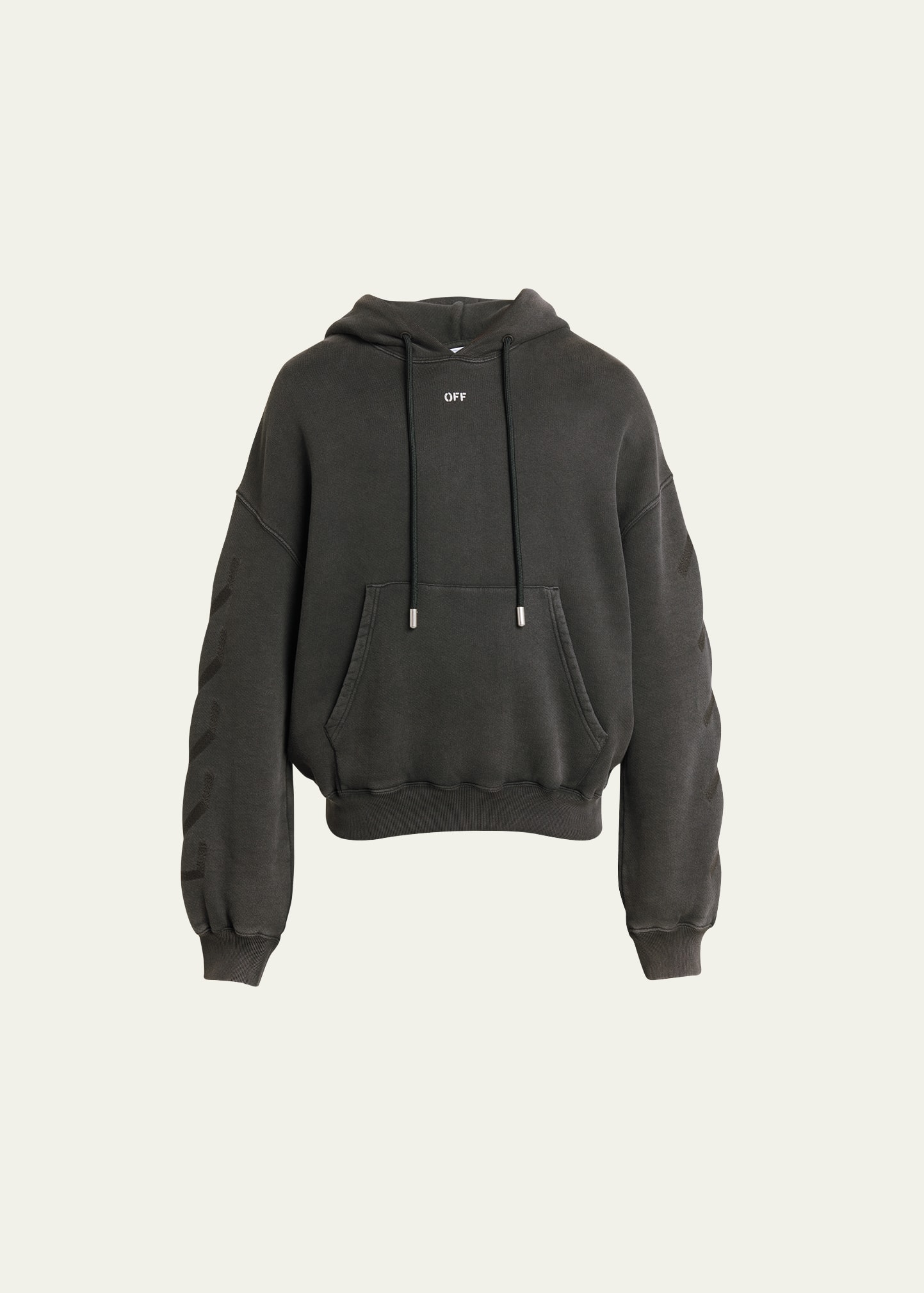 Off-white Men's Matthew Graphic Oversized Hoodie In Black