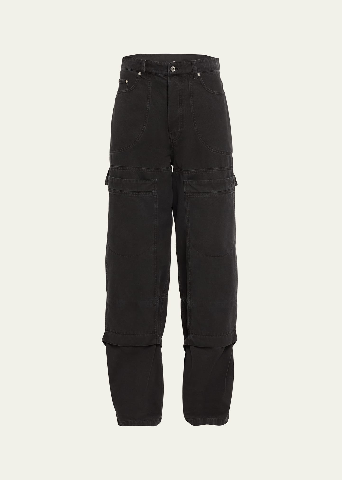 Shop Off-white Men's Baggy Canvas Carpenter Pants In Black