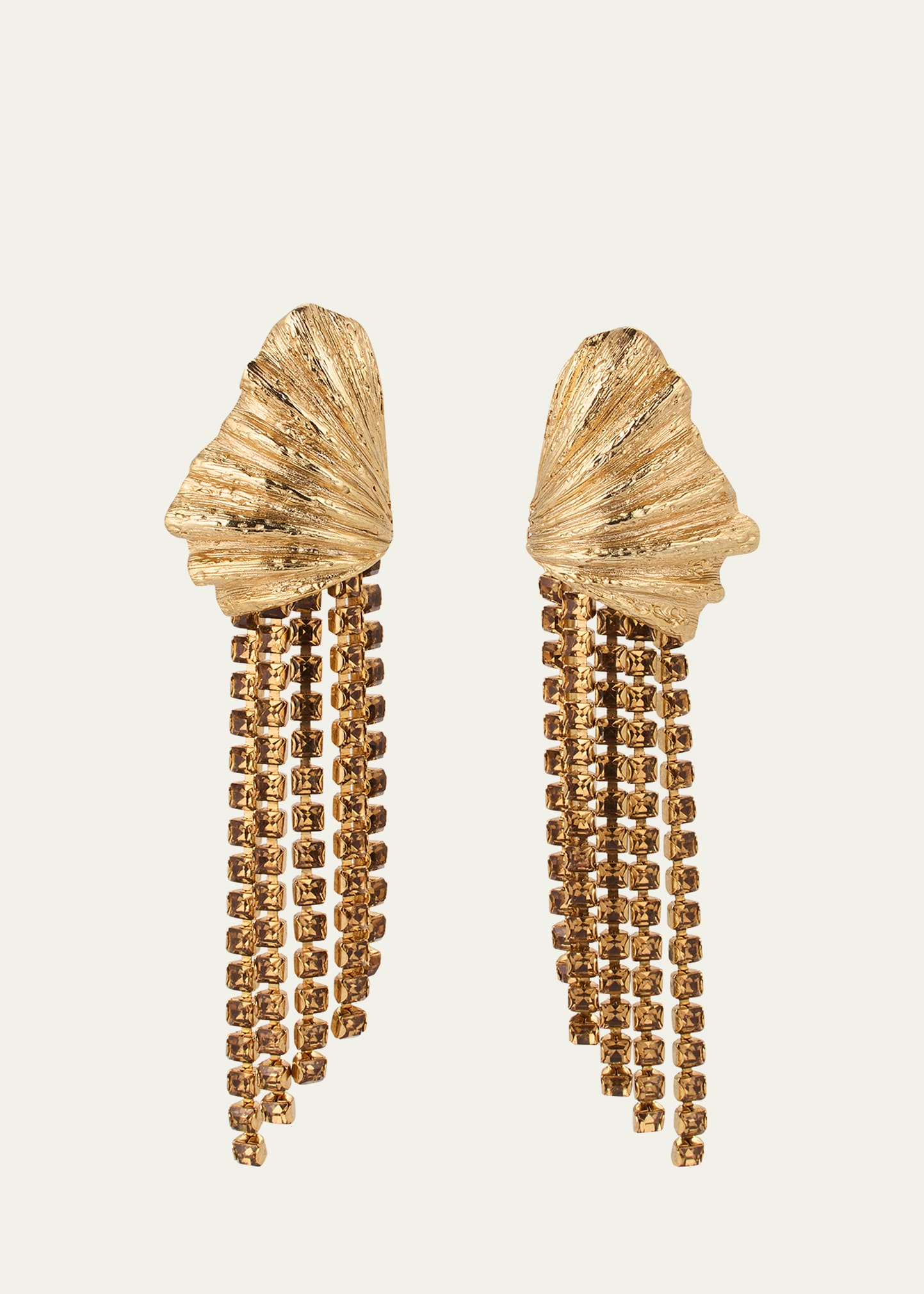 Oscar De La Renta Textured Shell Crystal Earrings In Tanzanite