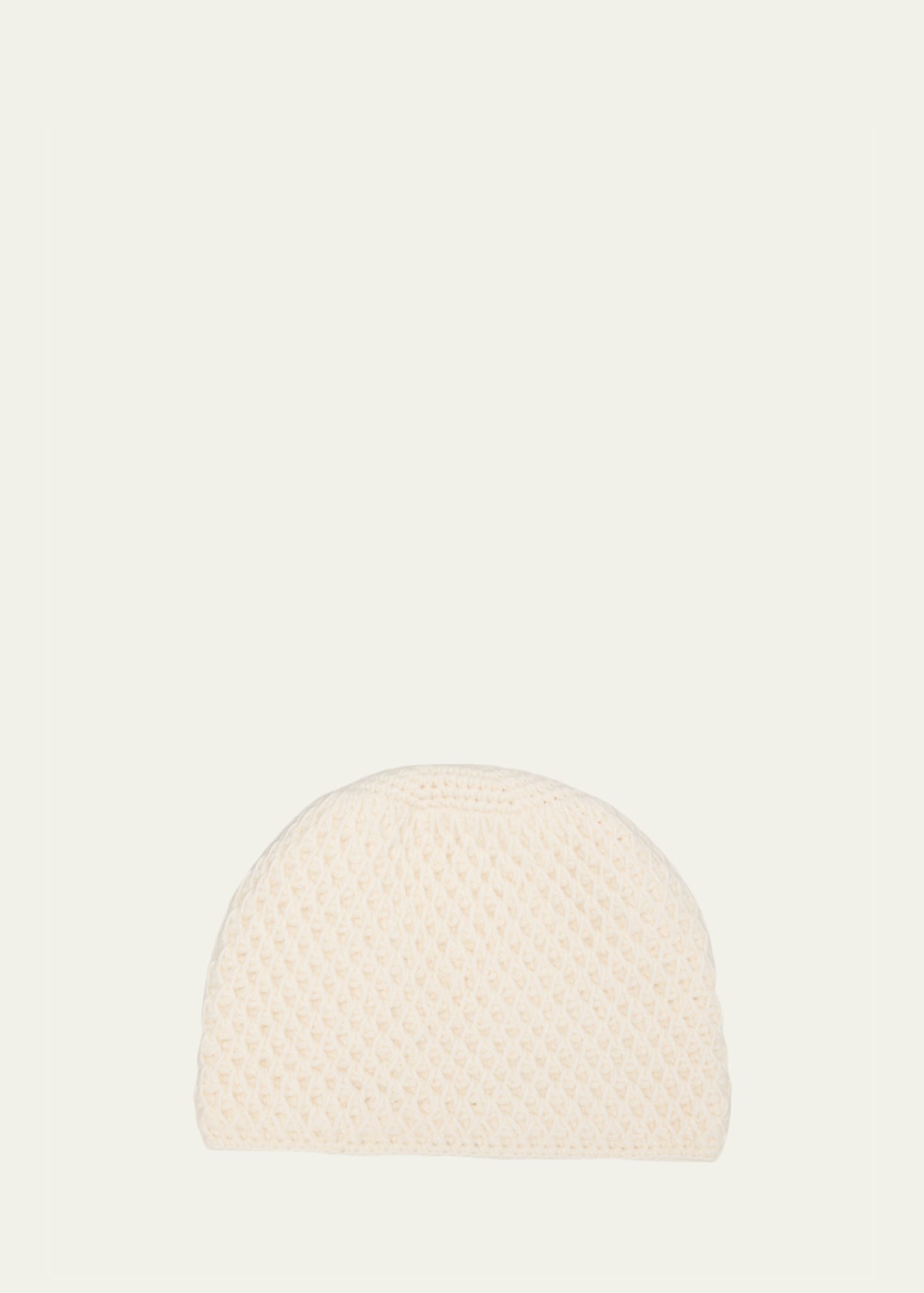 Hania New York Cashmere Honeycomb Crochet Hat In White