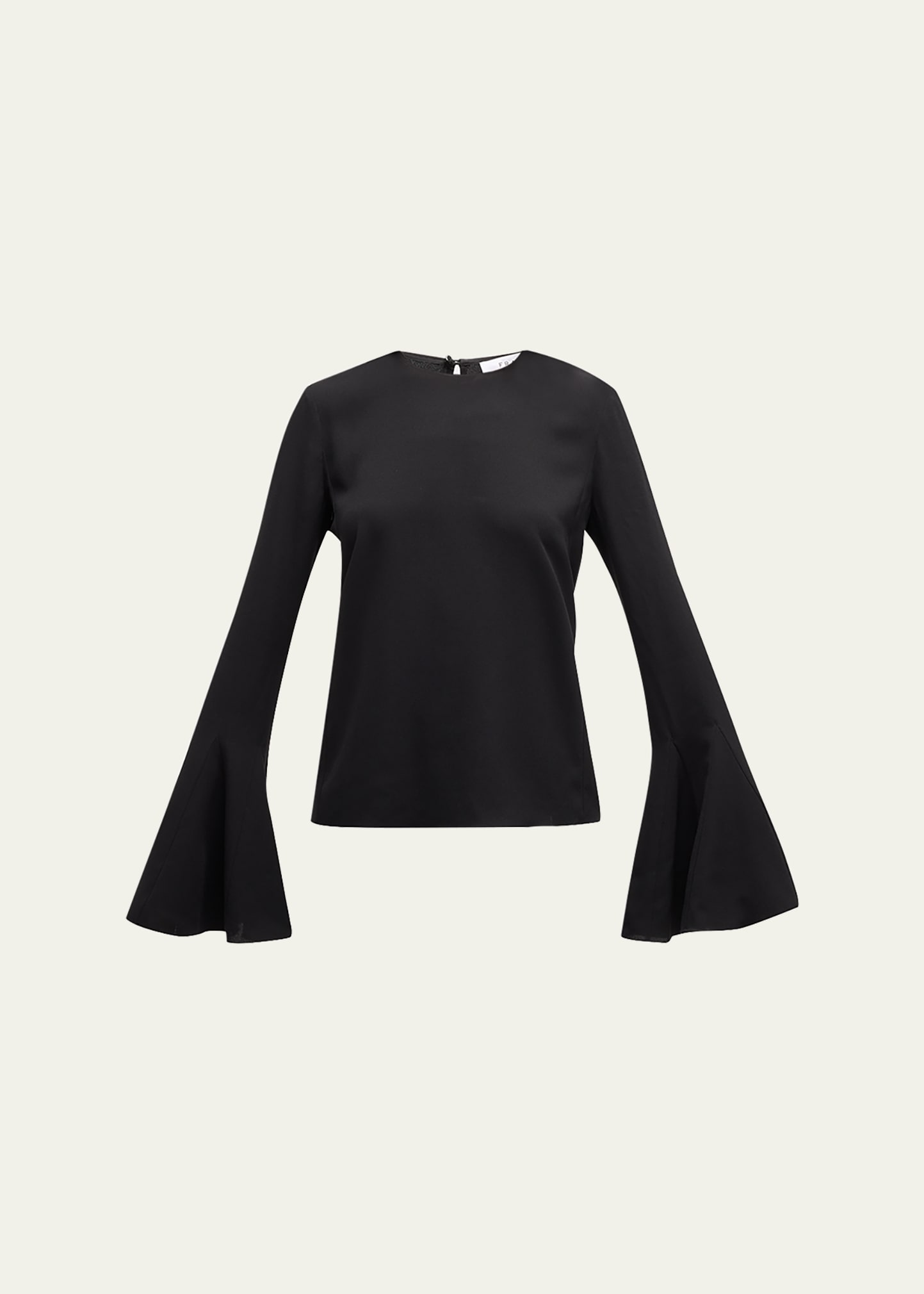 Frame Flared-sleeve Blouse In Black