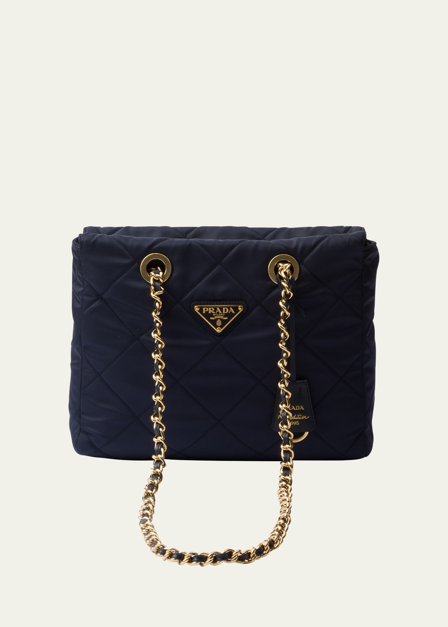 Prada Re-edition 1995 Quilted Chain Shoulder Bag In F0008 Bleu