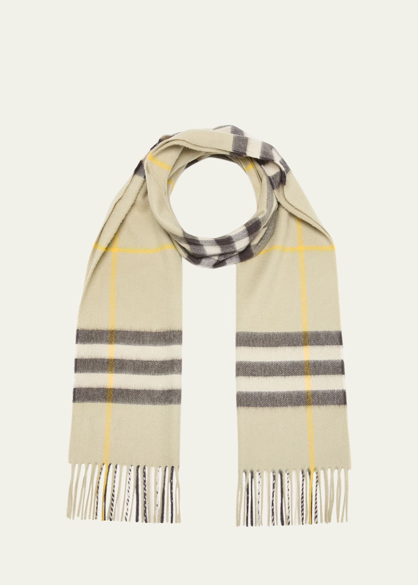 Burberry Giant Icon Check Cashmere Scarf In Hunter