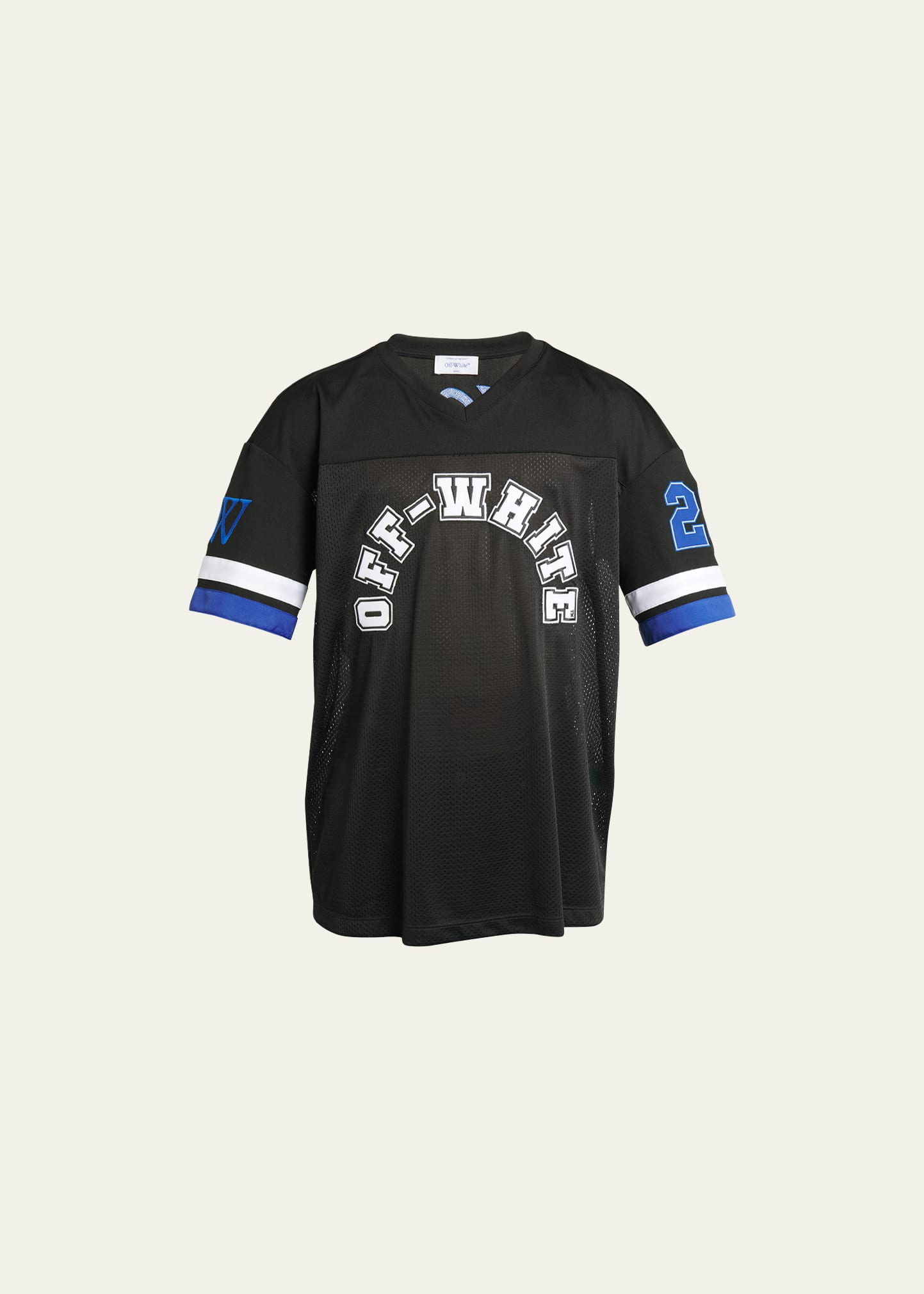 Off-white Football Mesh Ss Tee In Black