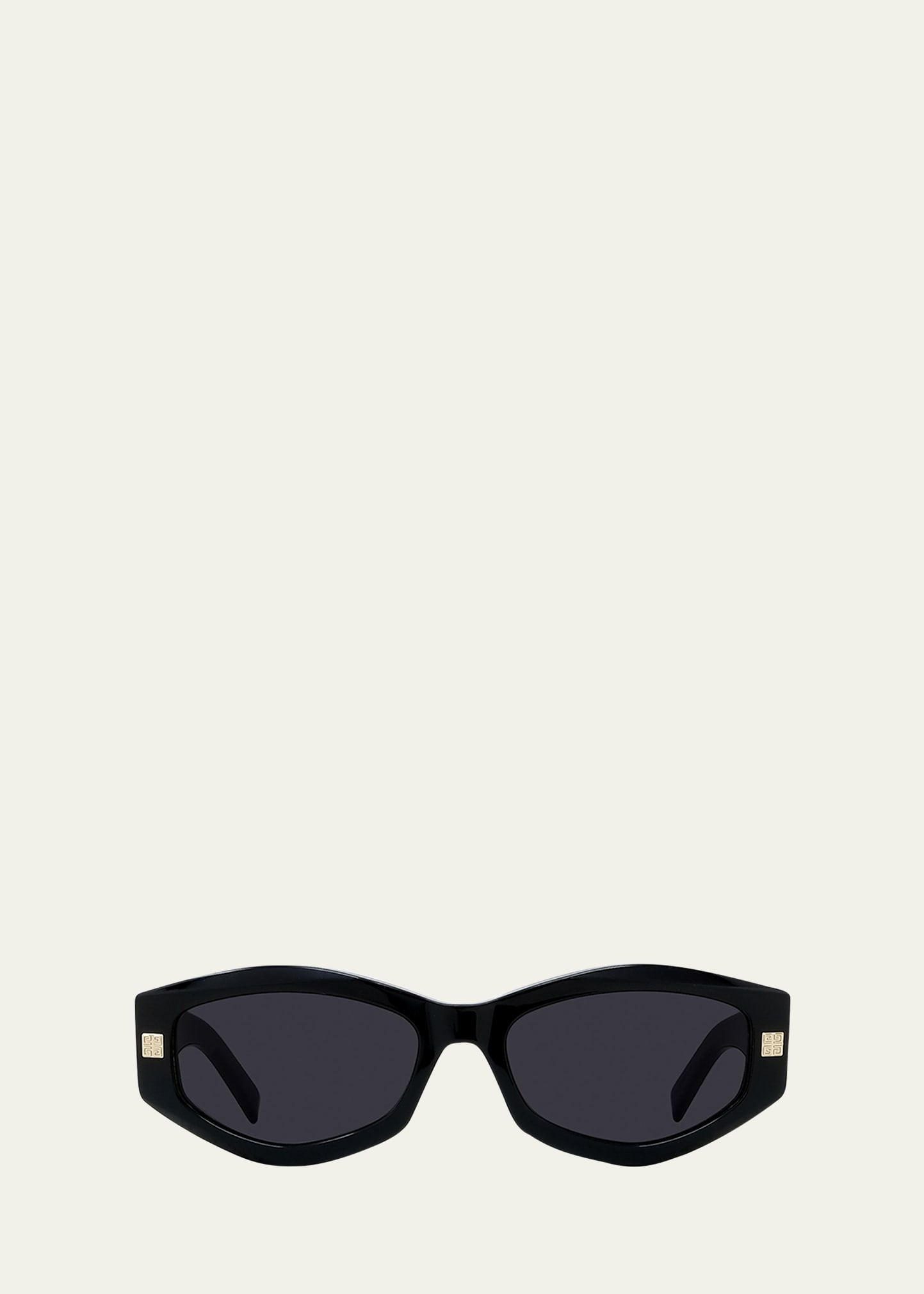 Shop Givenchy Gv Day Geometric Acetate Oval Sunglasses In Shiny Black Smoke