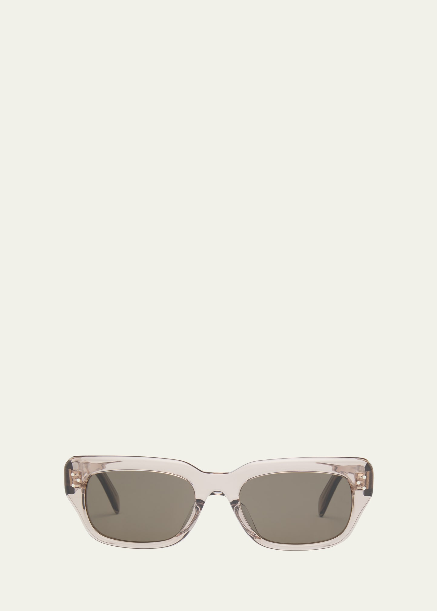 Shop Celine Men's 3-dot Acetate Rectangle Sunglasses In Beige Other/brown