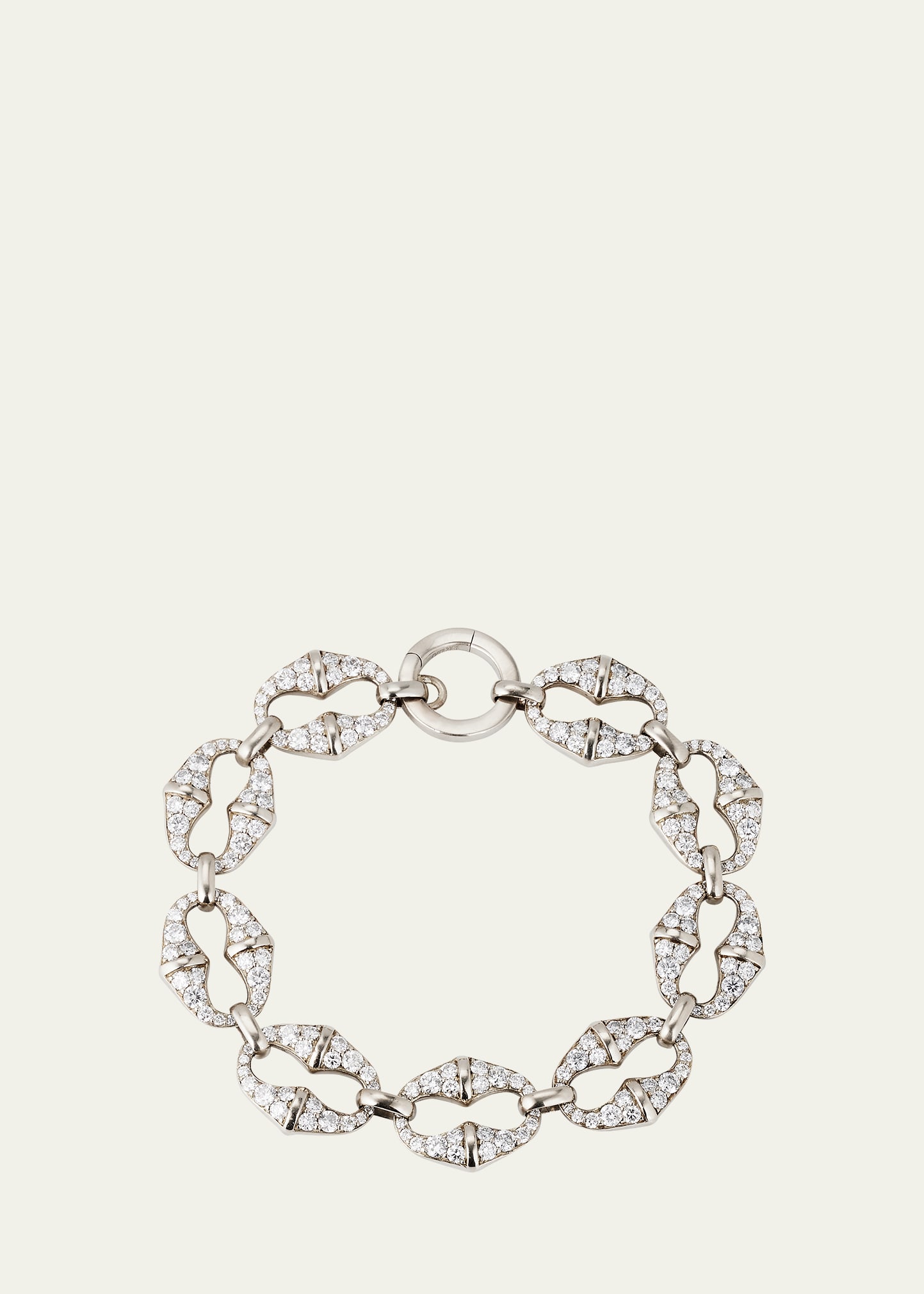White Gold Chrona Mini Link Bracelet With Diamonds