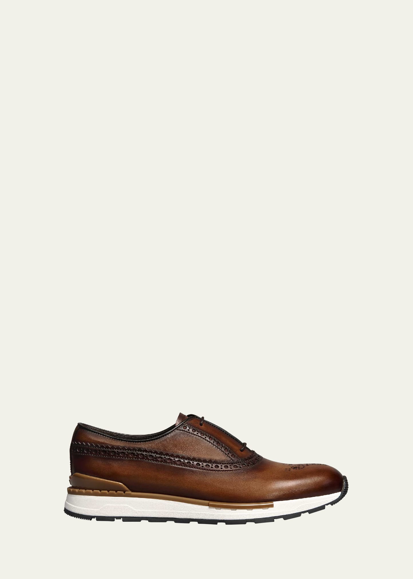 Shop Berluti Men's Fast Track Oxford Sneakers In Cacao Intenso