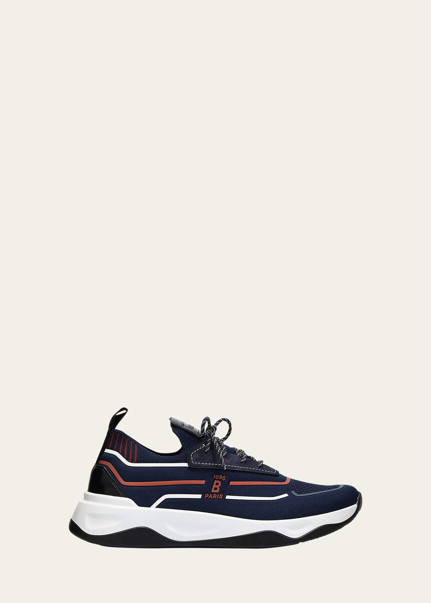 Shop Berluti Men's Shadow Knit Runner Sneakers In Navy + Rust