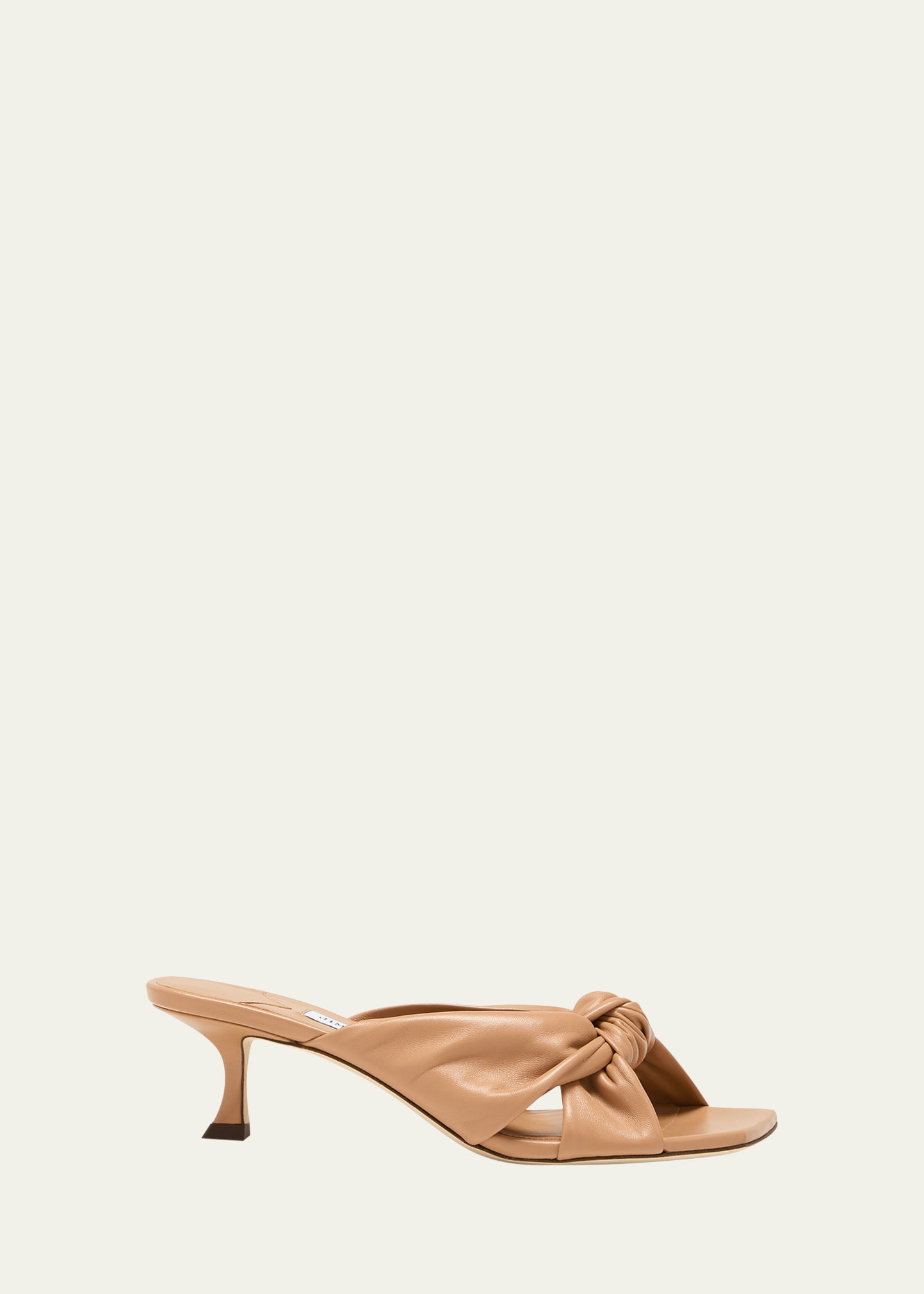 Shop Jimmy Choo Avenue Square-toe Leather Mules In Biscuit