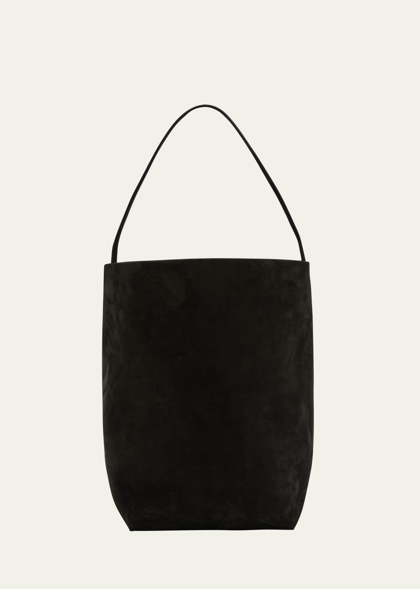 The Row Park Large North-south Tote Bag In Nubuck Leather In Blk Black