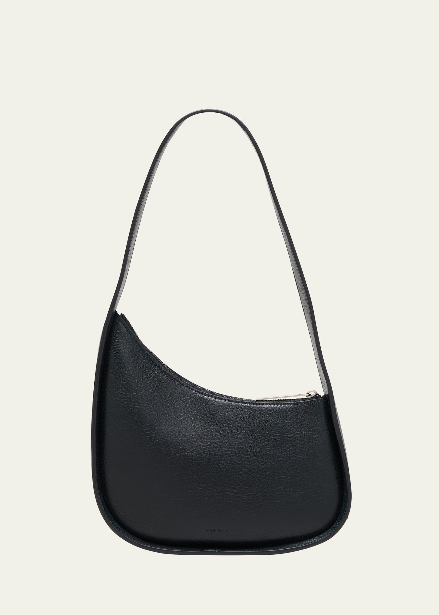 The Row Half Moon Hobo Bag In Grainy Leather In Virginia Blue