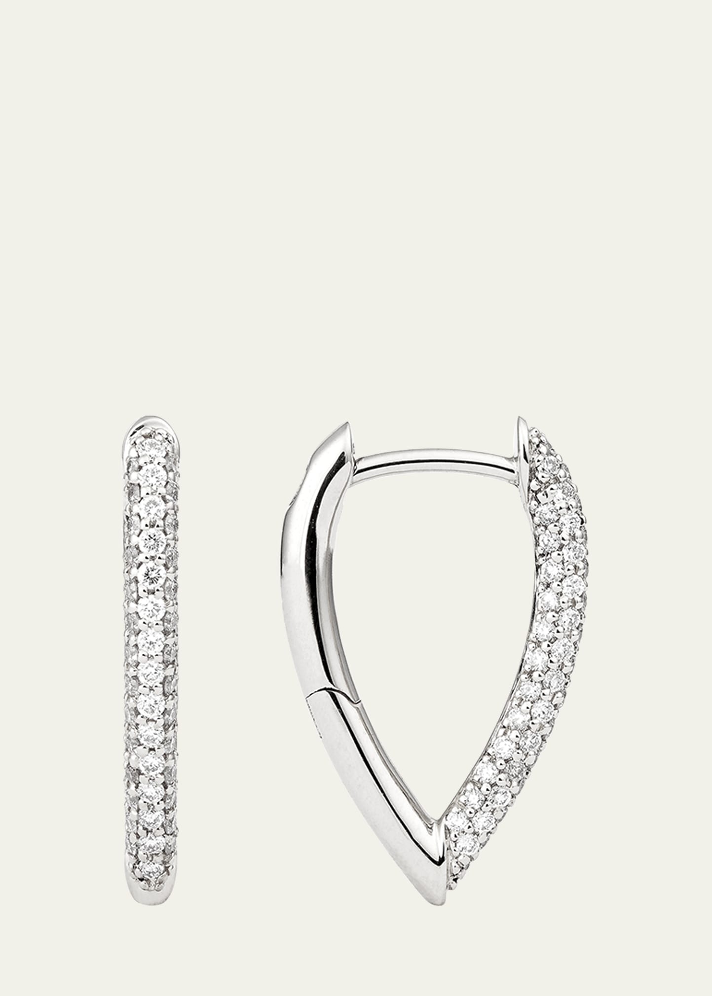 The Drop Link Earrings, Mini, in White Gold and White Diamonds