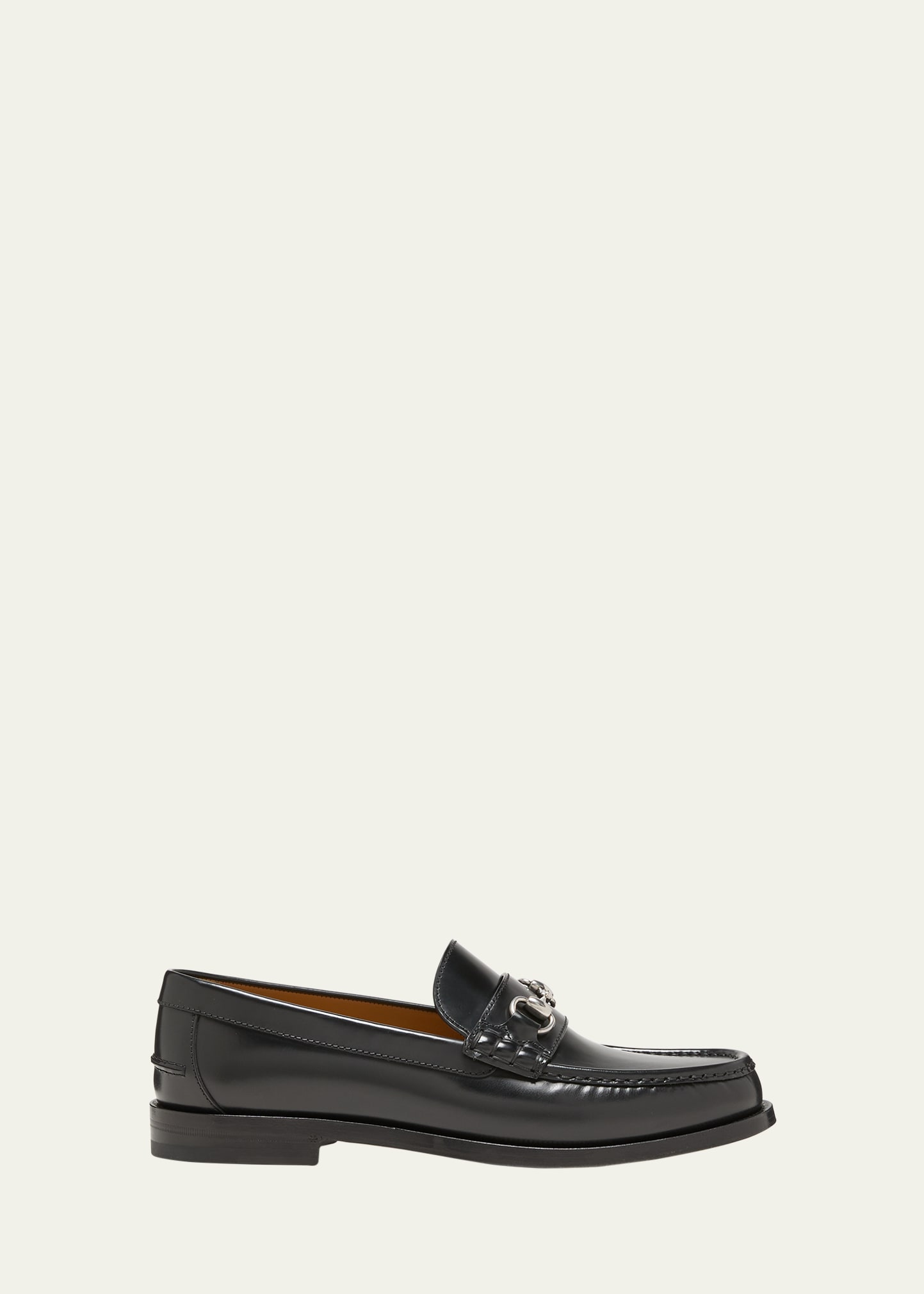 Gucci Men's Kaveh Leather Bit Loafers In Black