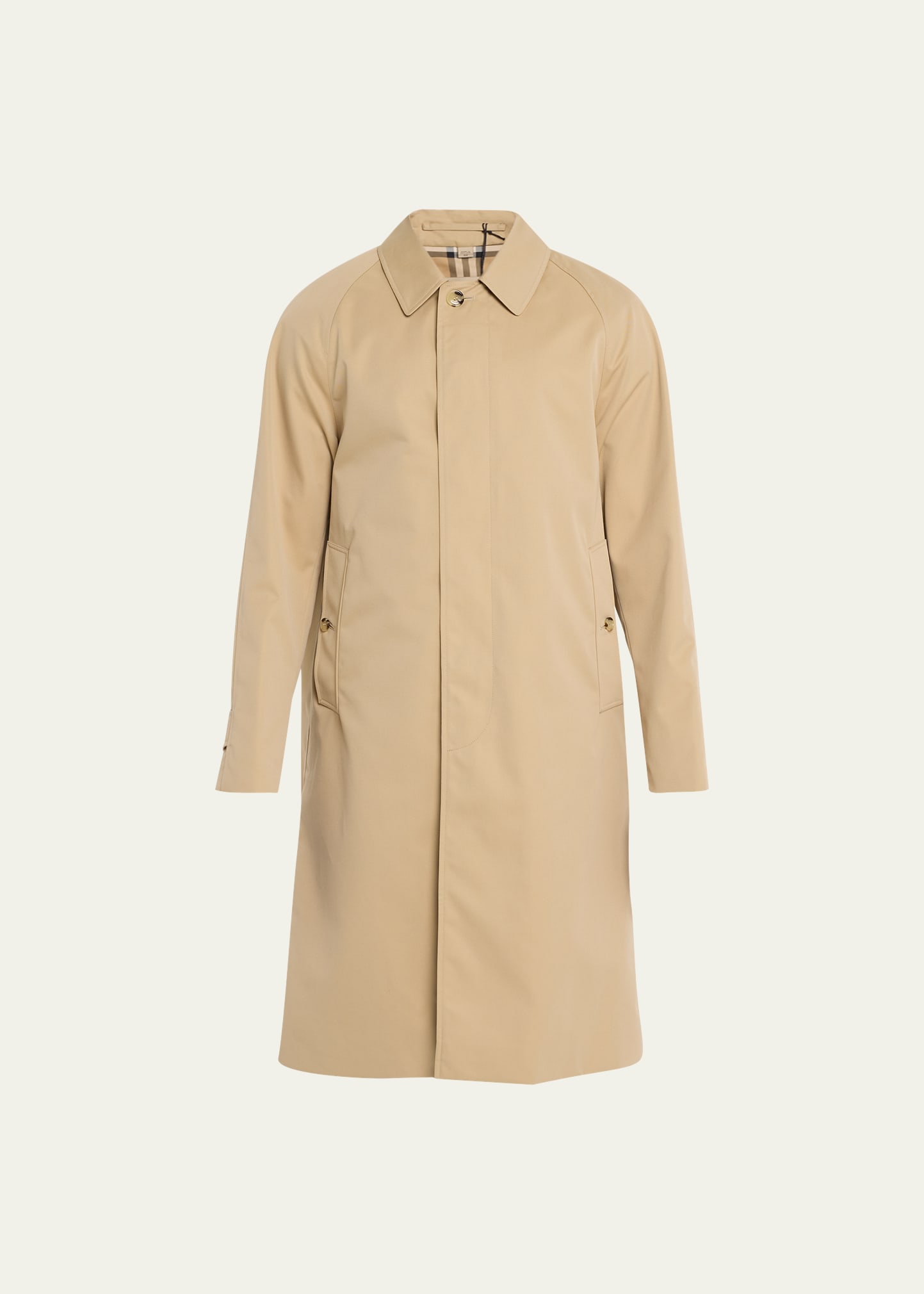 BURBERRY MEN'S COTTON GABARDINE OVERCOAT