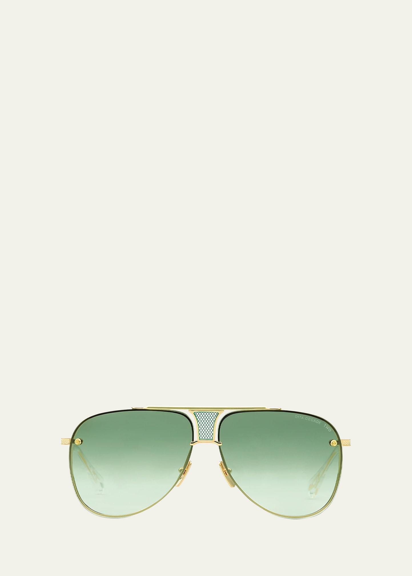 Shop Dita Men's Decade-two Titanium Aviator Sunglasses In Yellow Gold - Cry