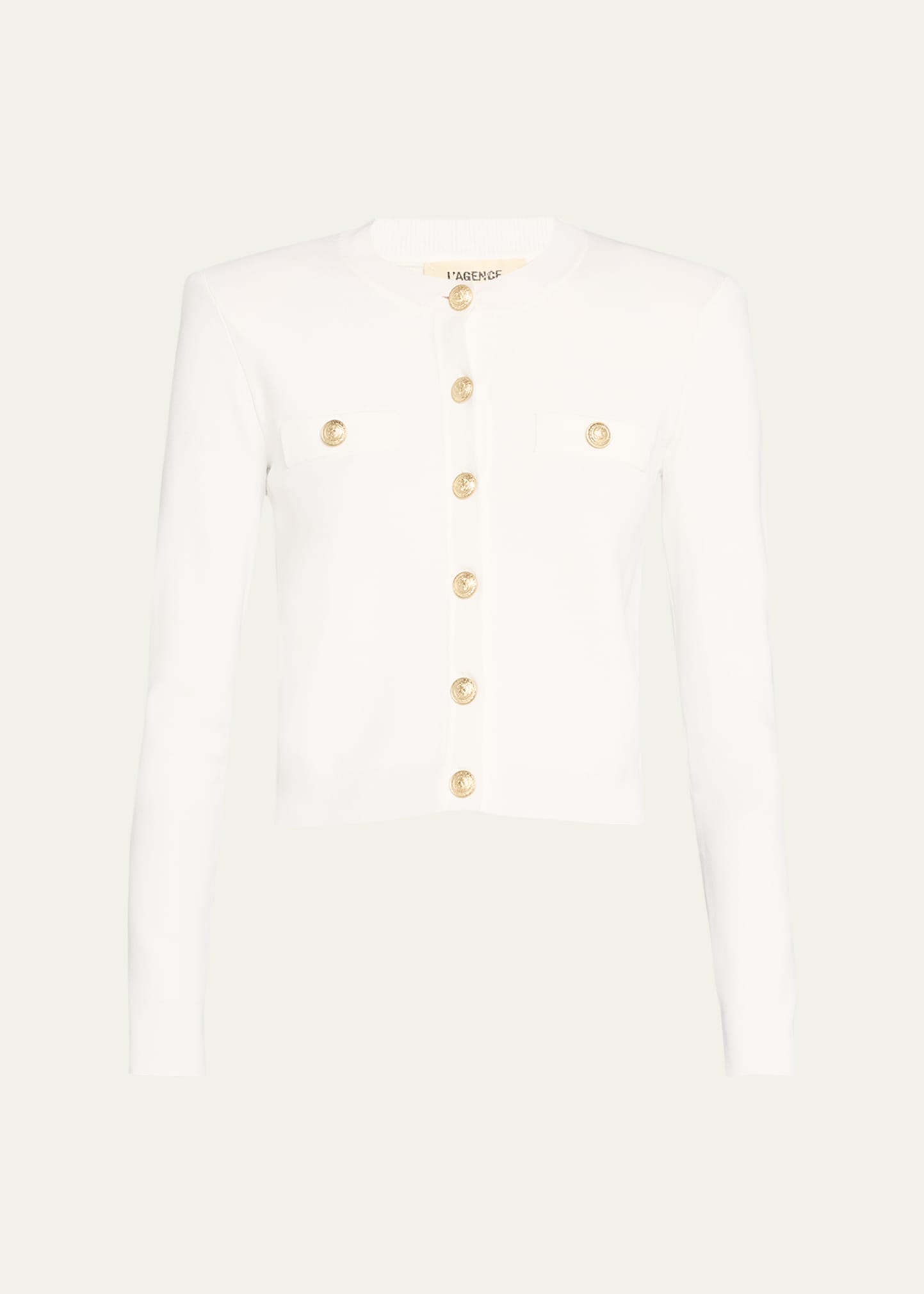 L Agence Womens Knit Long Sleeves Cardigan Sweater In Ivory