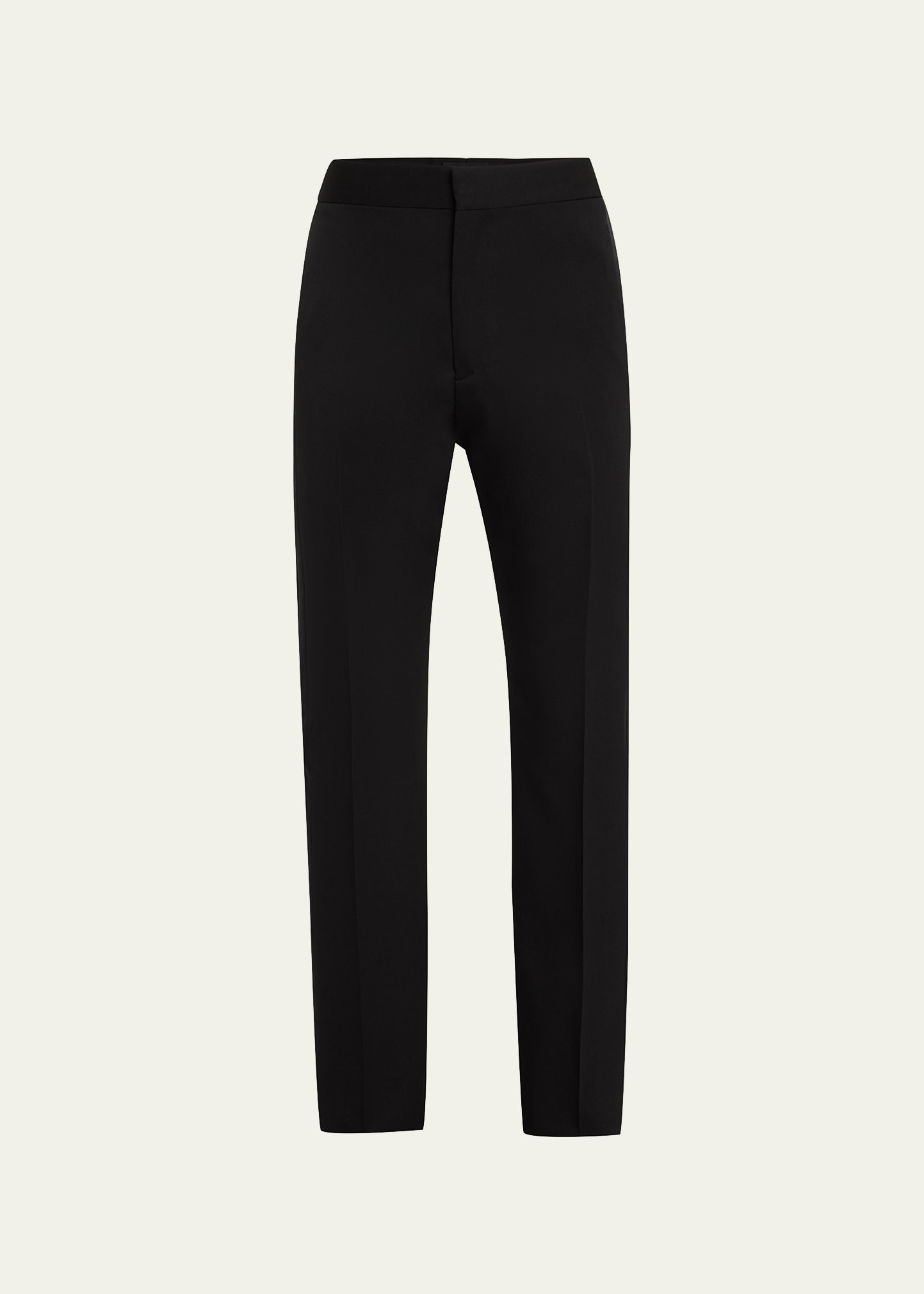 Givenchy Men's Wool Pants With Satin Band Detail In Black