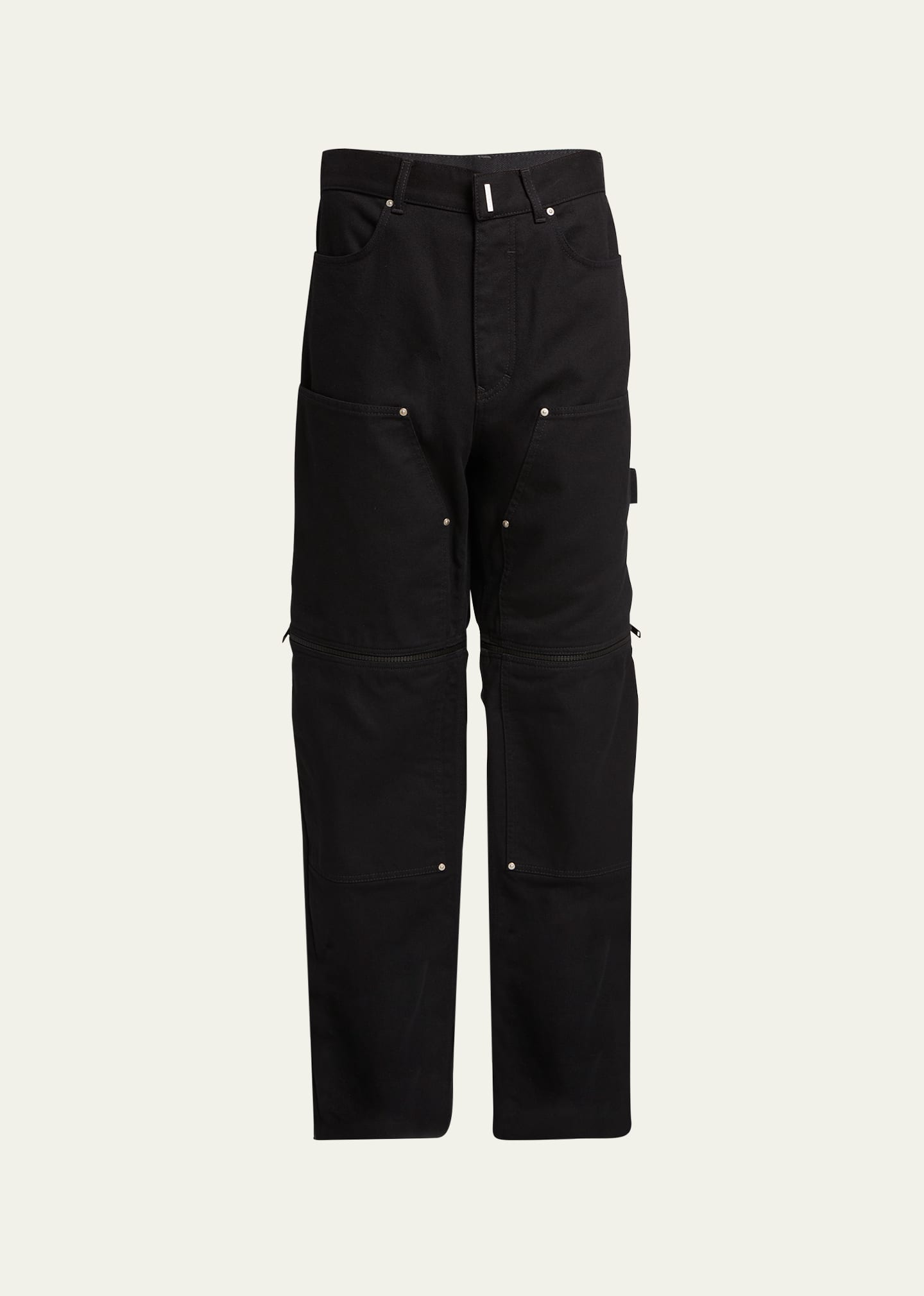 Shop Givenchy Men's Zip-off Carpenter Jeans In Black