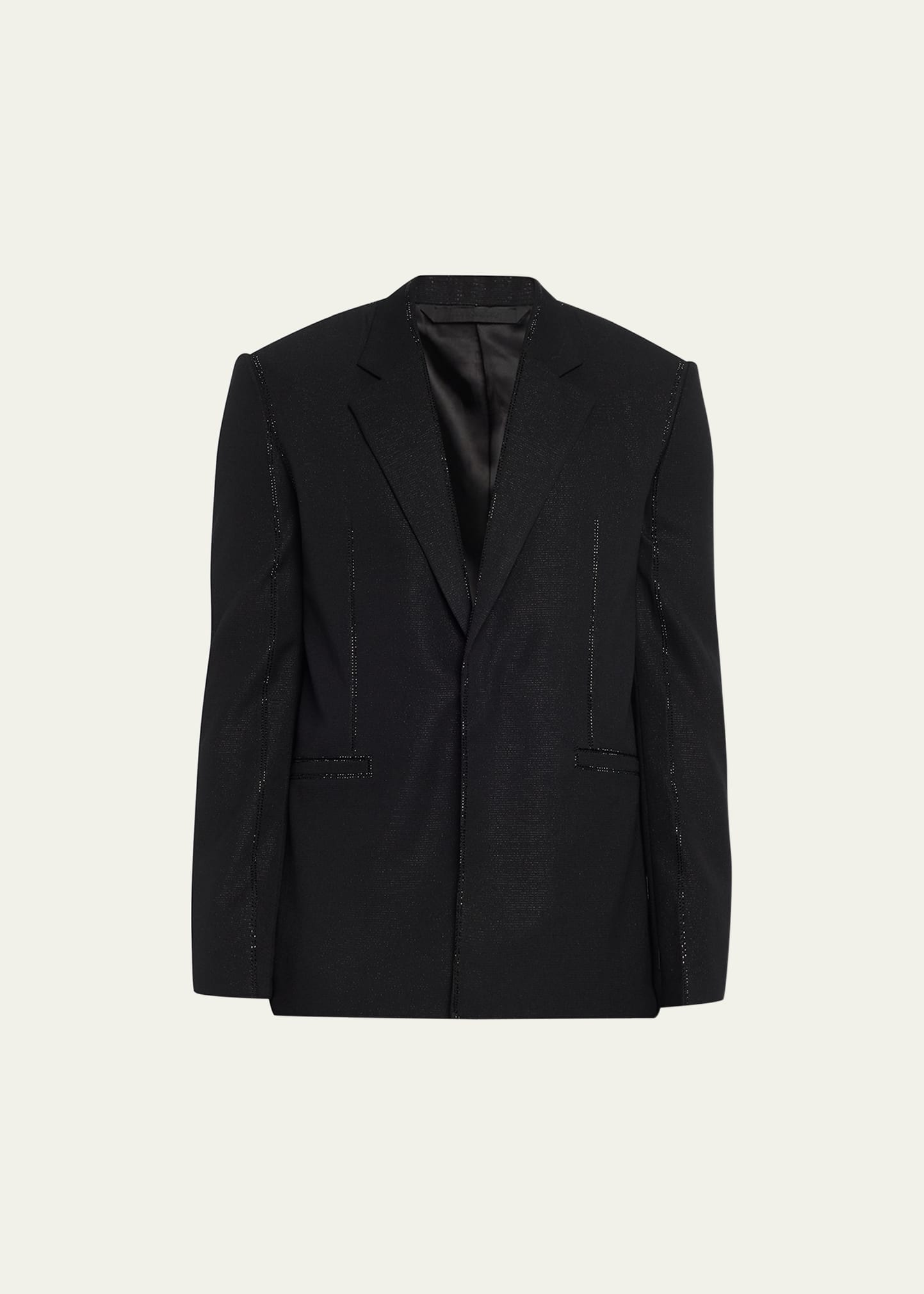 Shop Givenchy Men's Dinner Jacket With Studded Edges In Black